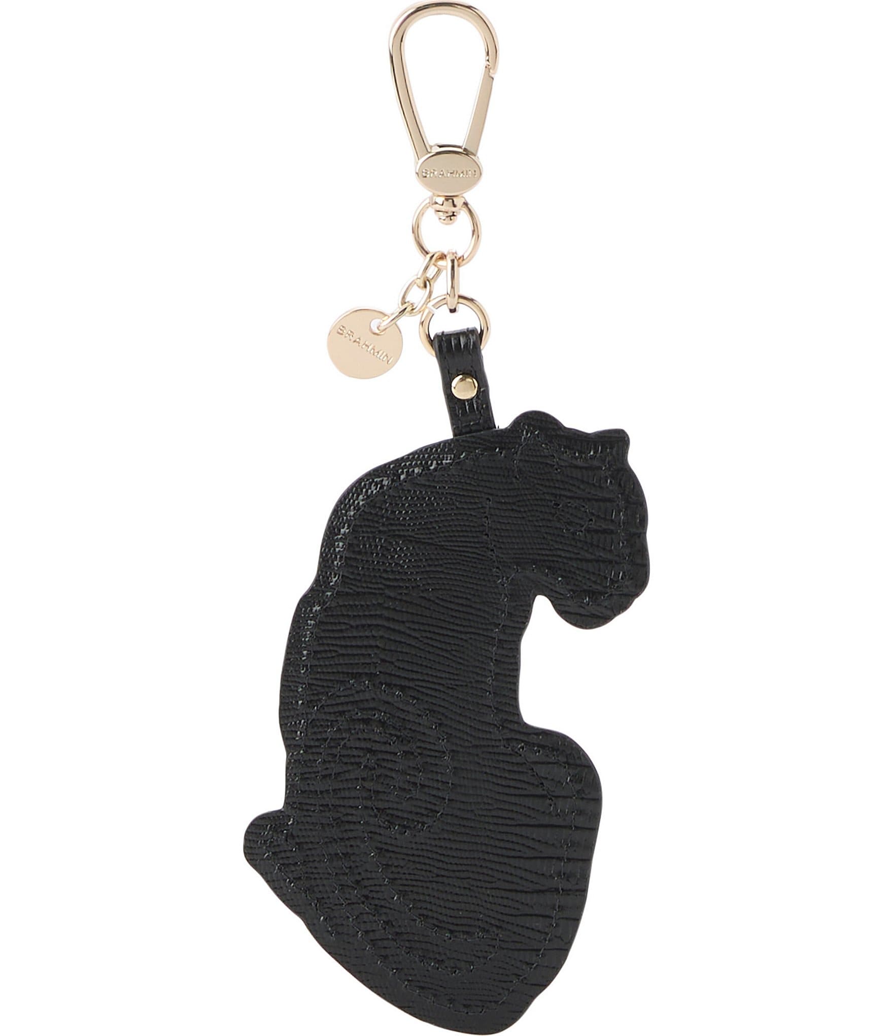 BRAHMIN Leopard Bag Charm Keychain