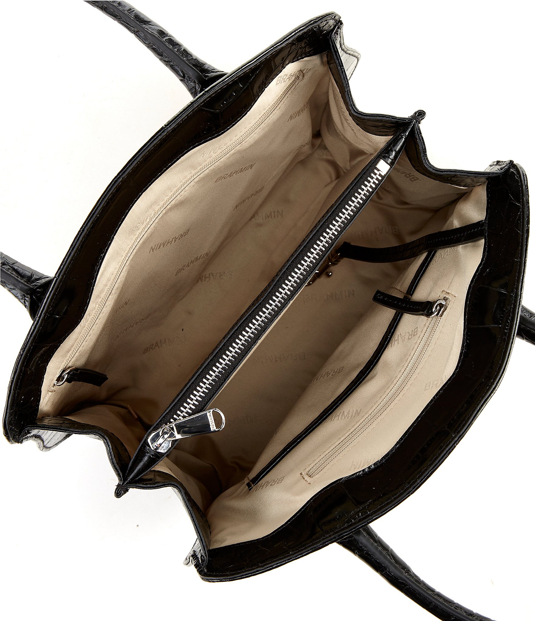 BRAHMIN Lismore Collection Retro Blue Denim Rosetta Satchel Bag