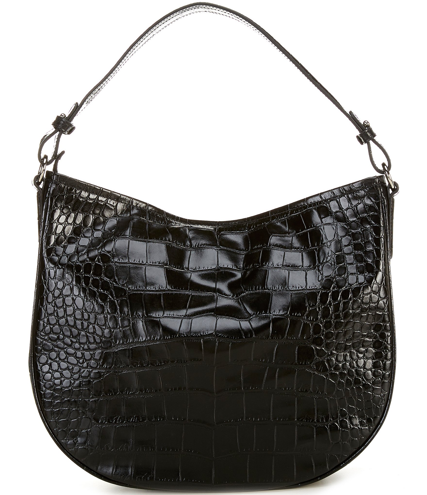 BRAHMIN Lismore Collection Retro Blue Denim Small Kathleen Shoulder Bag