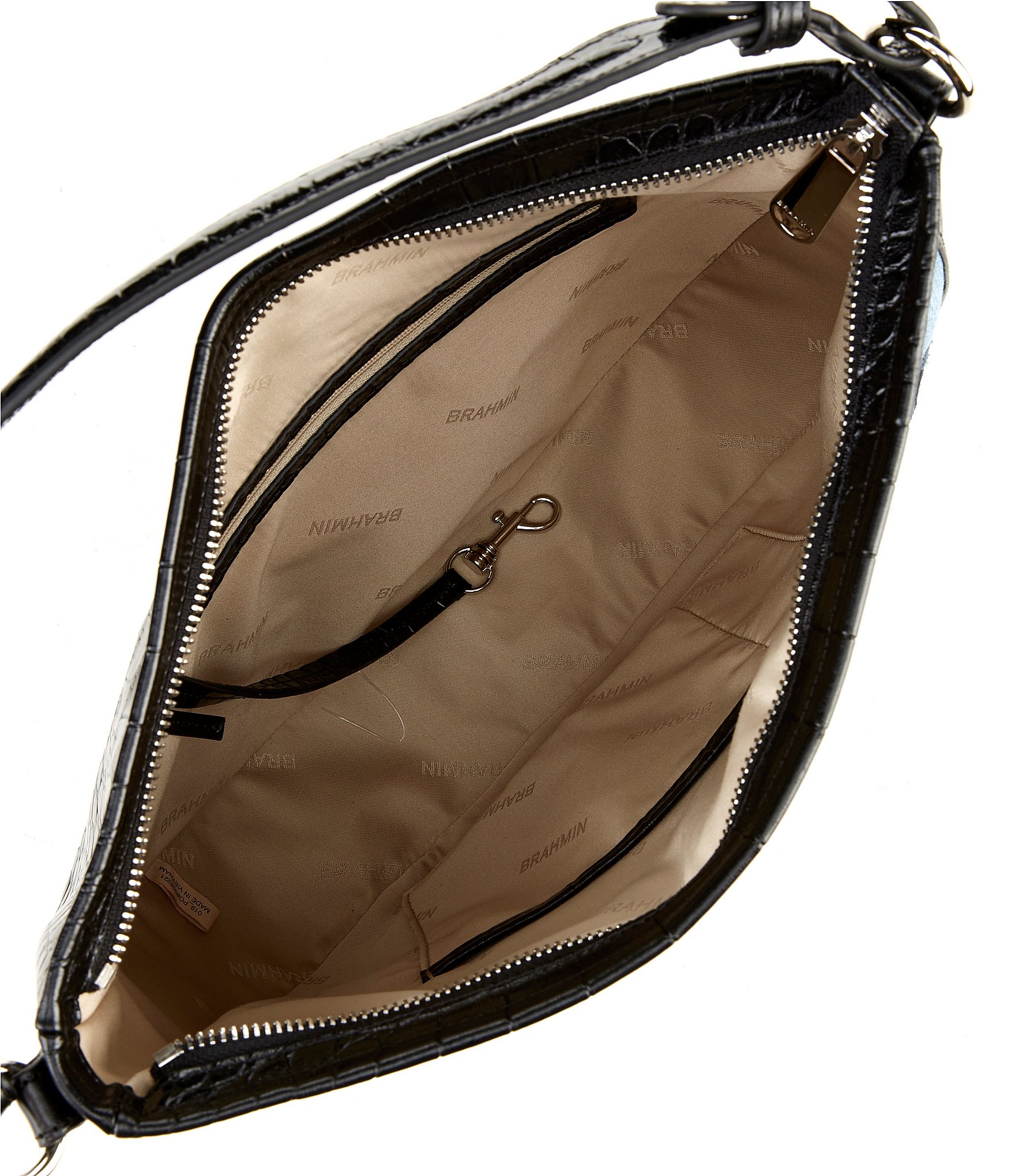 BRAHMIN Lismore Collection Retro Blue Denim Small Kathleen Shoulder Bag