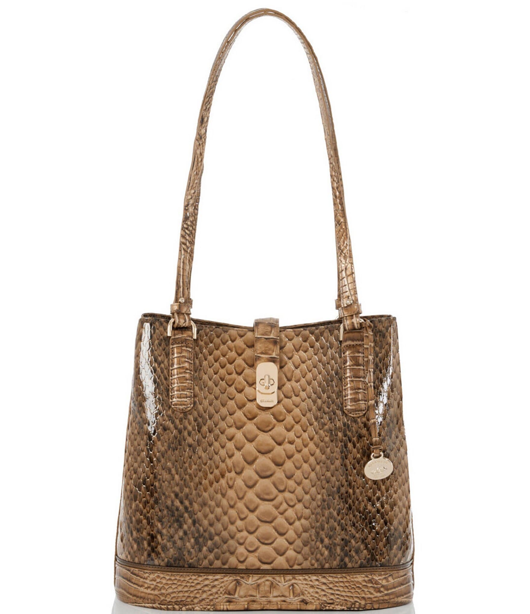 LARGE PATCHWORK BUCKET BAG IN BROWN AND TAN LEATHER — Shop Boswell