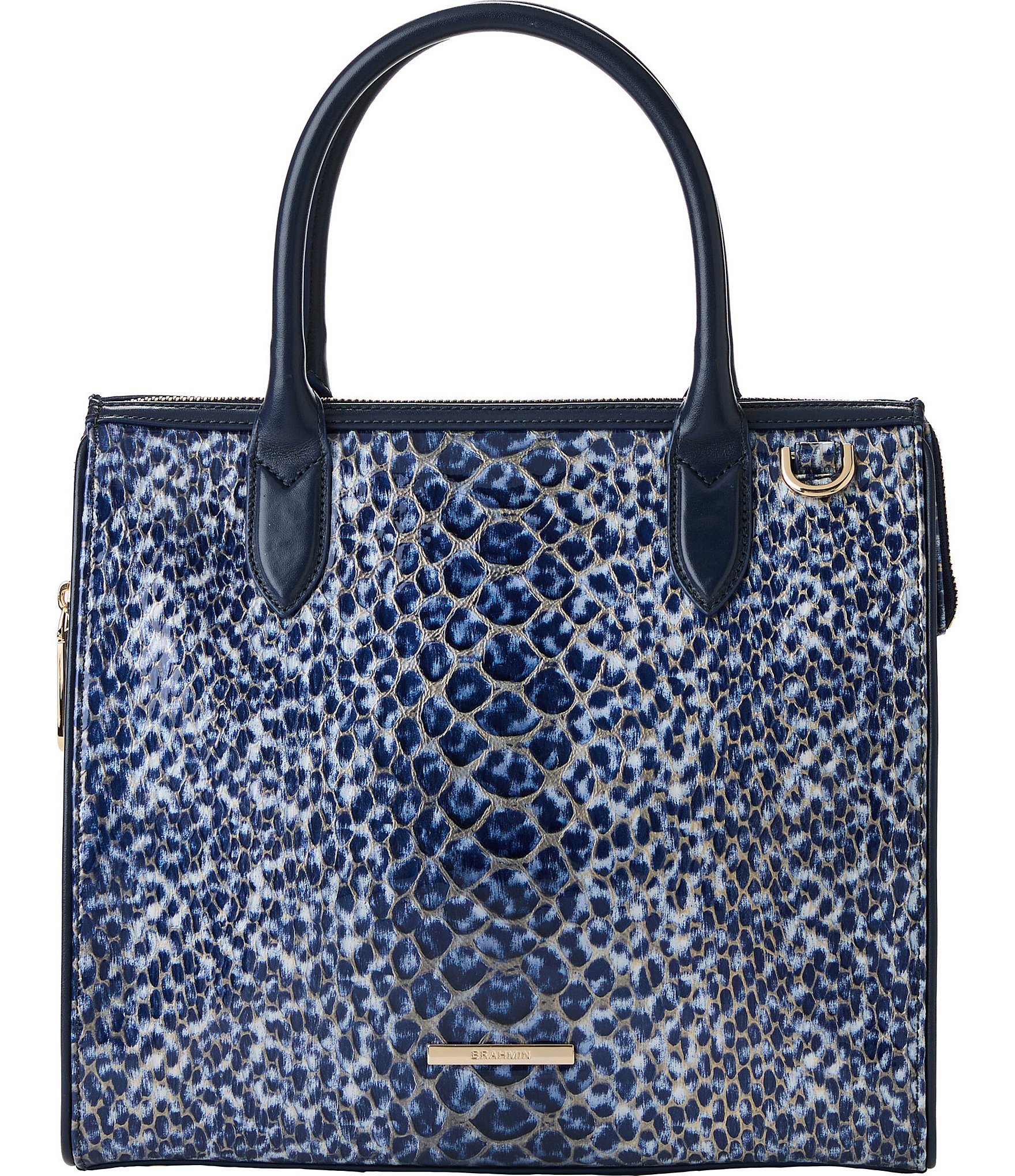 BRAHMIN Meadowport Collection Navy Caroline Satchel Bag | Dillard's