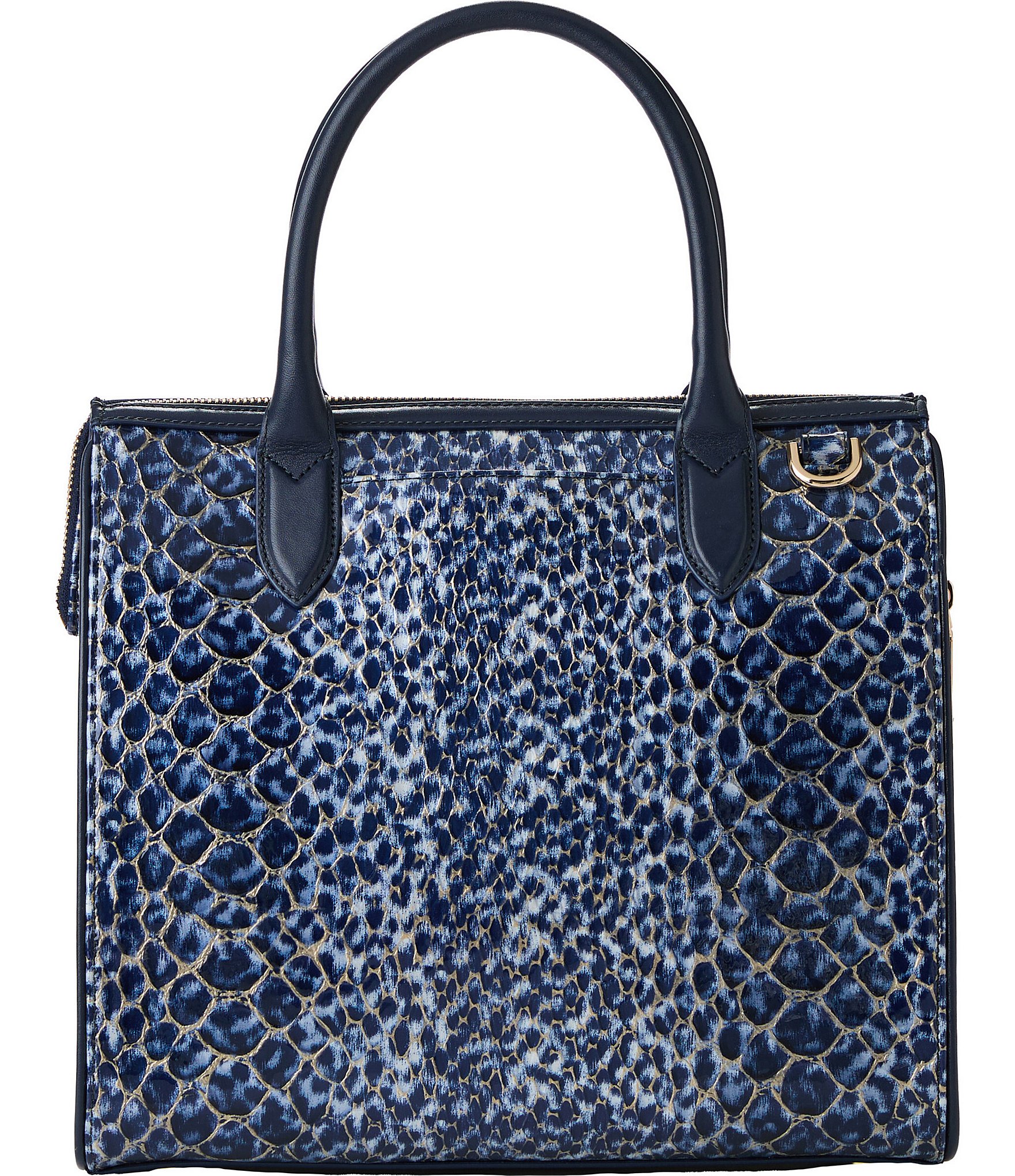 BRAHMIN Meadowport Collection Navy Caroline Satchel Bag