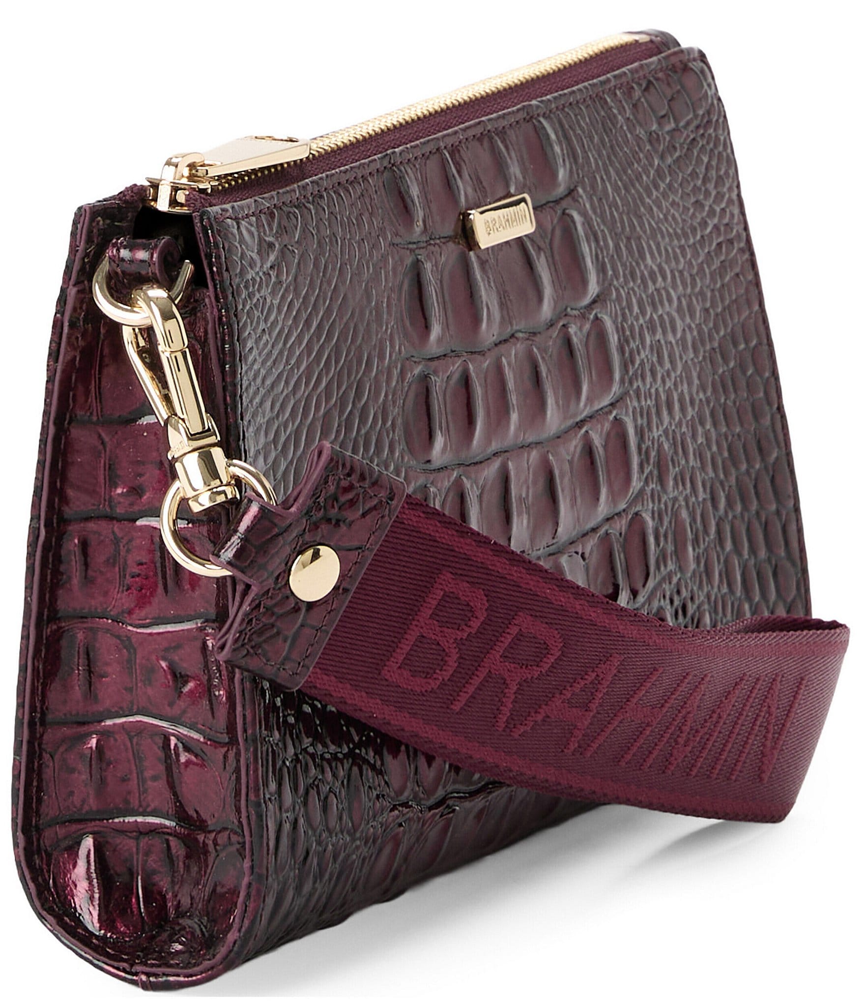 BRAHMIN Melbourne Collection Adia Croc Wristlet