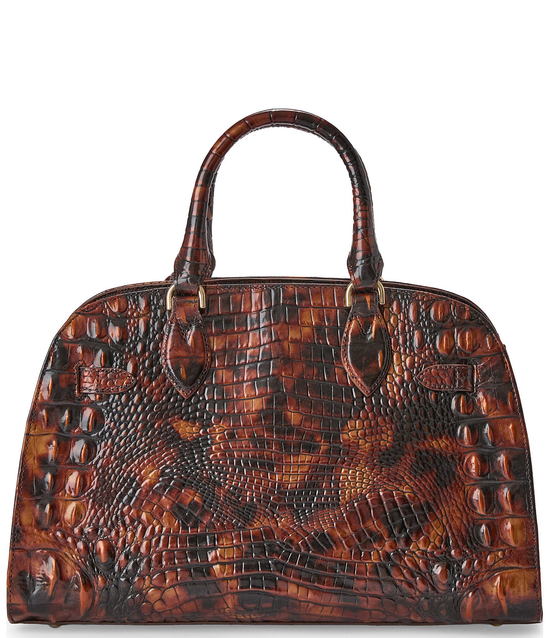 BRAHMIN Melbourne Collection Angelina Tortoise Shell Satchel Bag