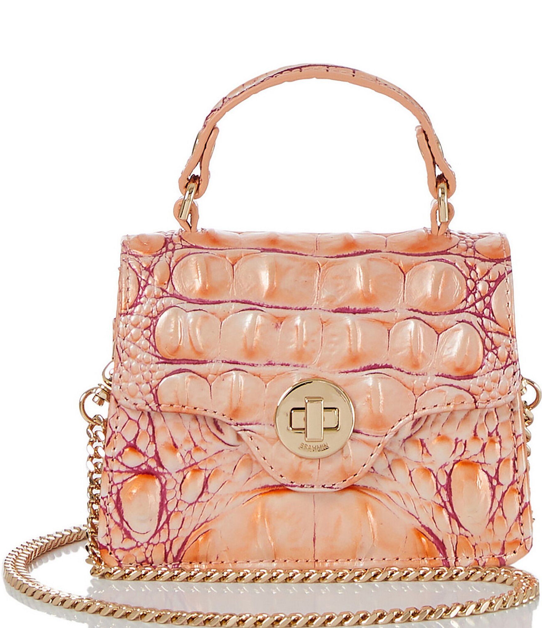 BRAHMIN Melbourne Collection Arietta Apricot Rose Mini Crossbody Bag Dillard s