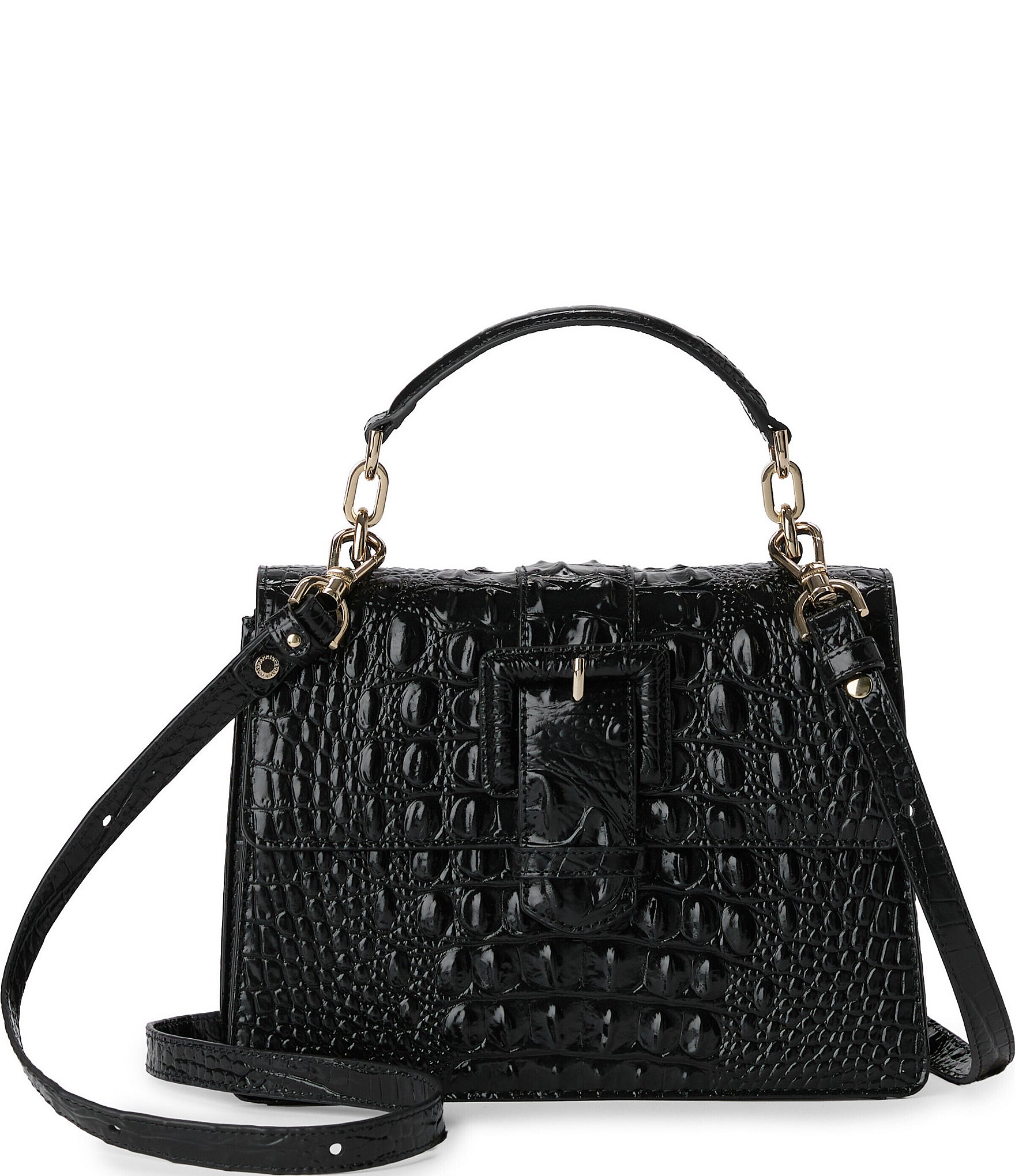 BRAHMIN Melbourne Collection Black Hallie Satchel Bag Dillard s