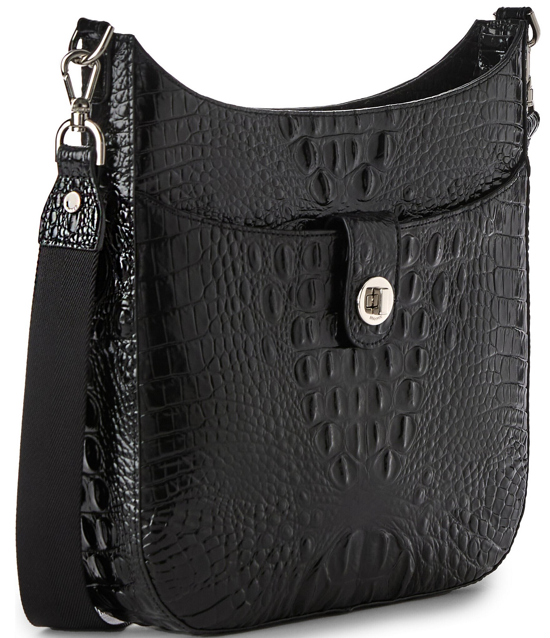 BRAHMIN Melbourne Collection Black Leia Crossbody Bag