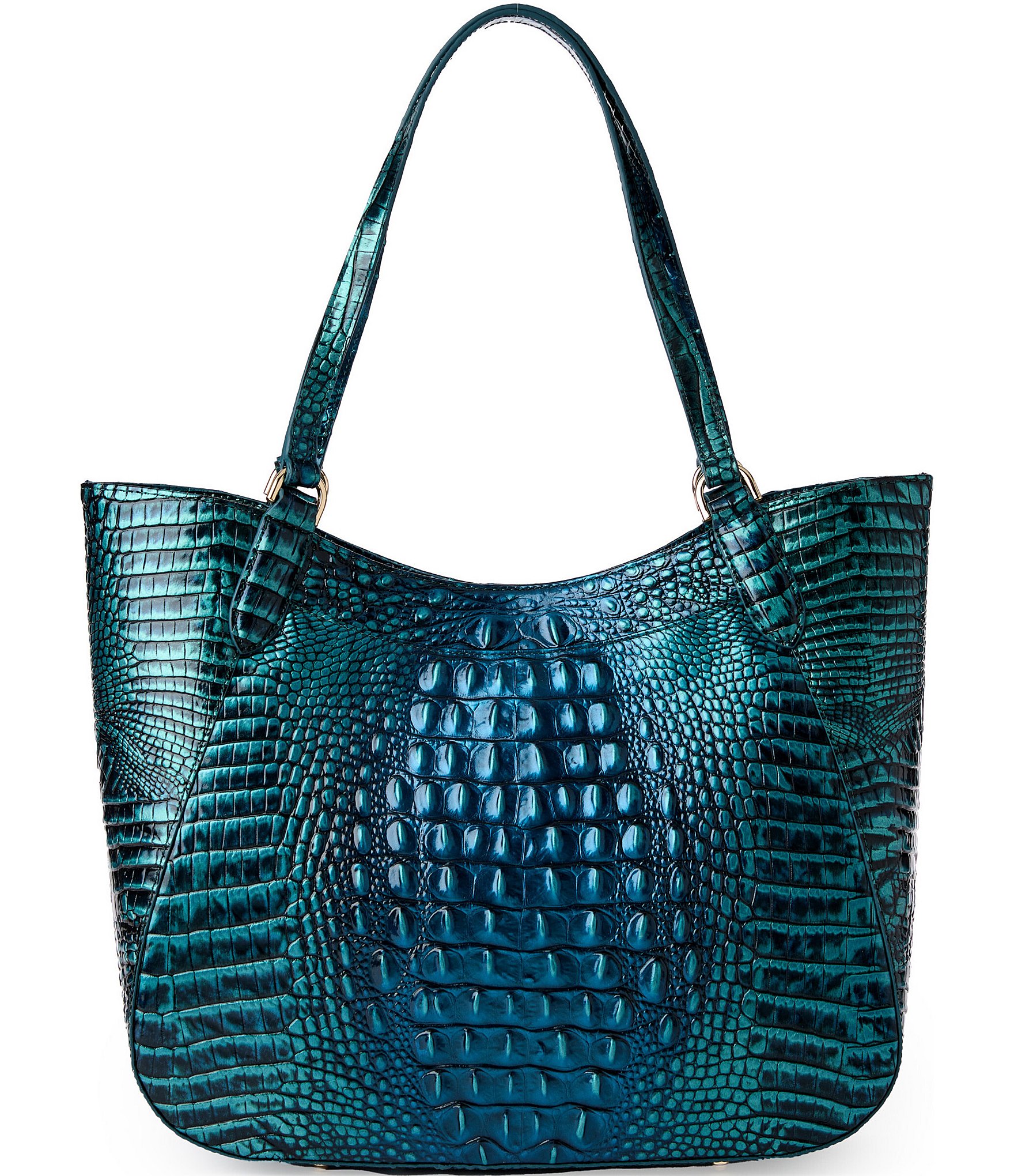 BRAHMIN Melbourne Collection Blue Patina Aliza Tote Bag