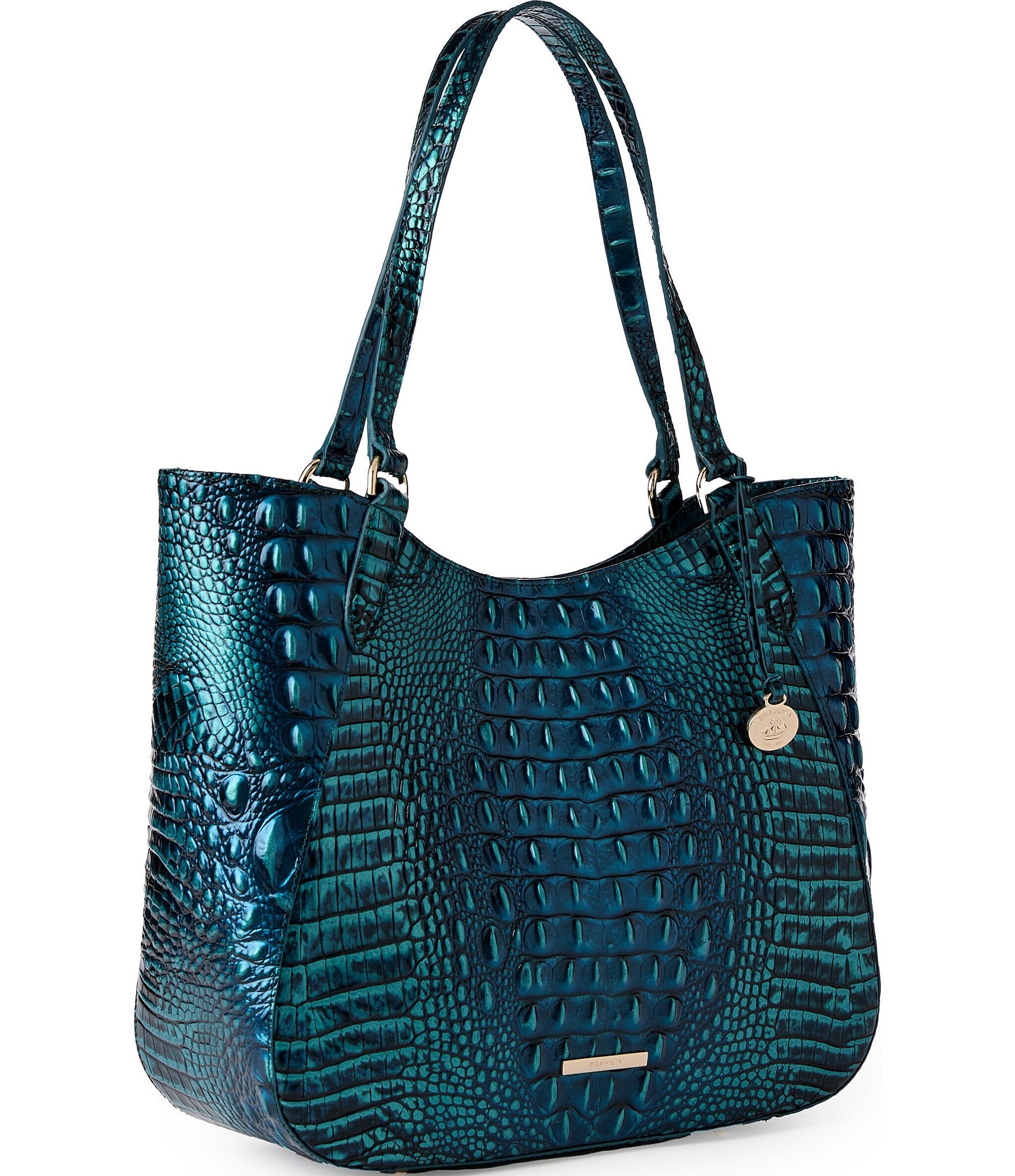 BRAHMIN Melbourne Collection Blue Patina Aliza Tote Bag