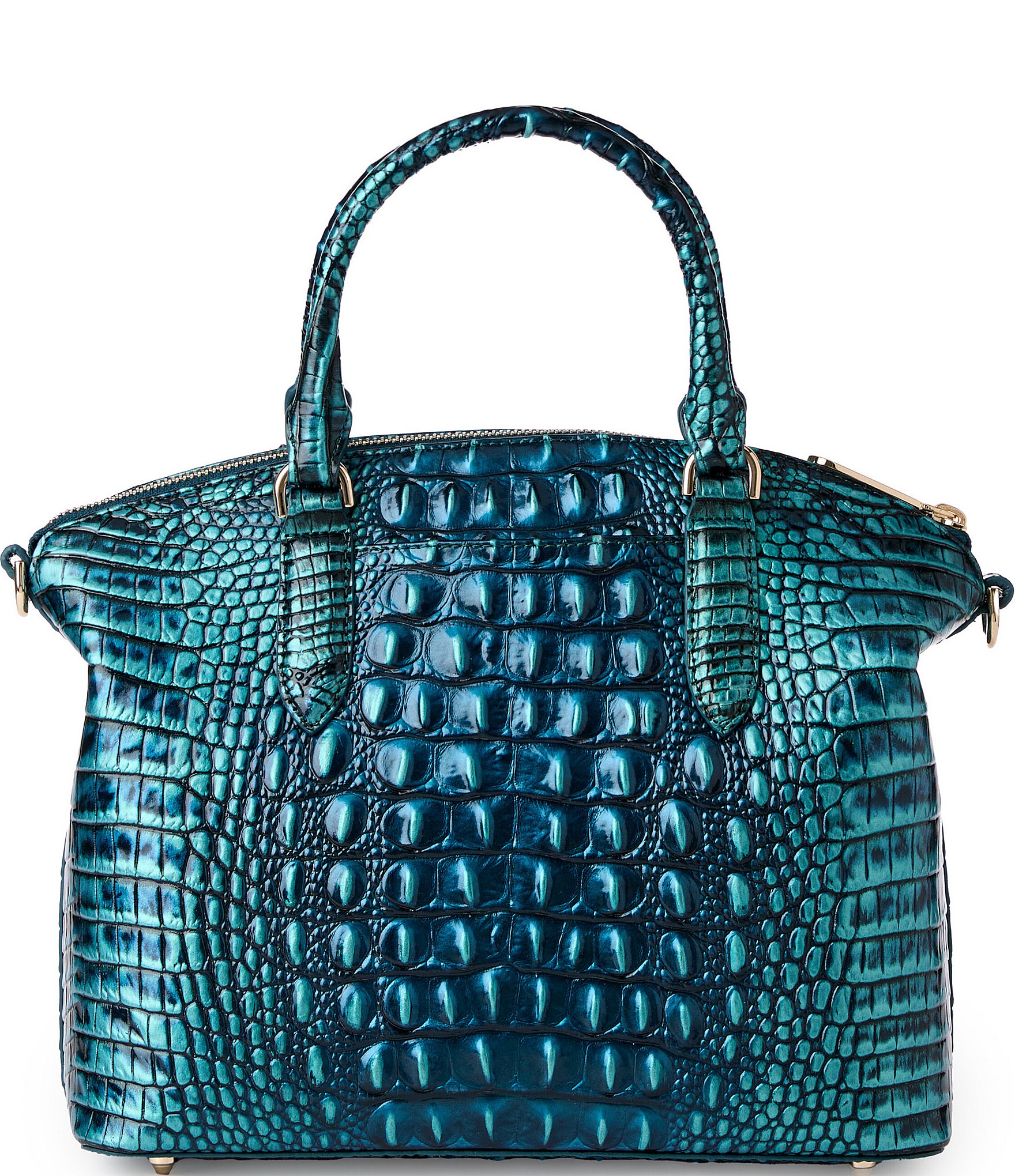 BRAHMIN Melbourne Collection Blue Patina Duxbury Satchel Bag