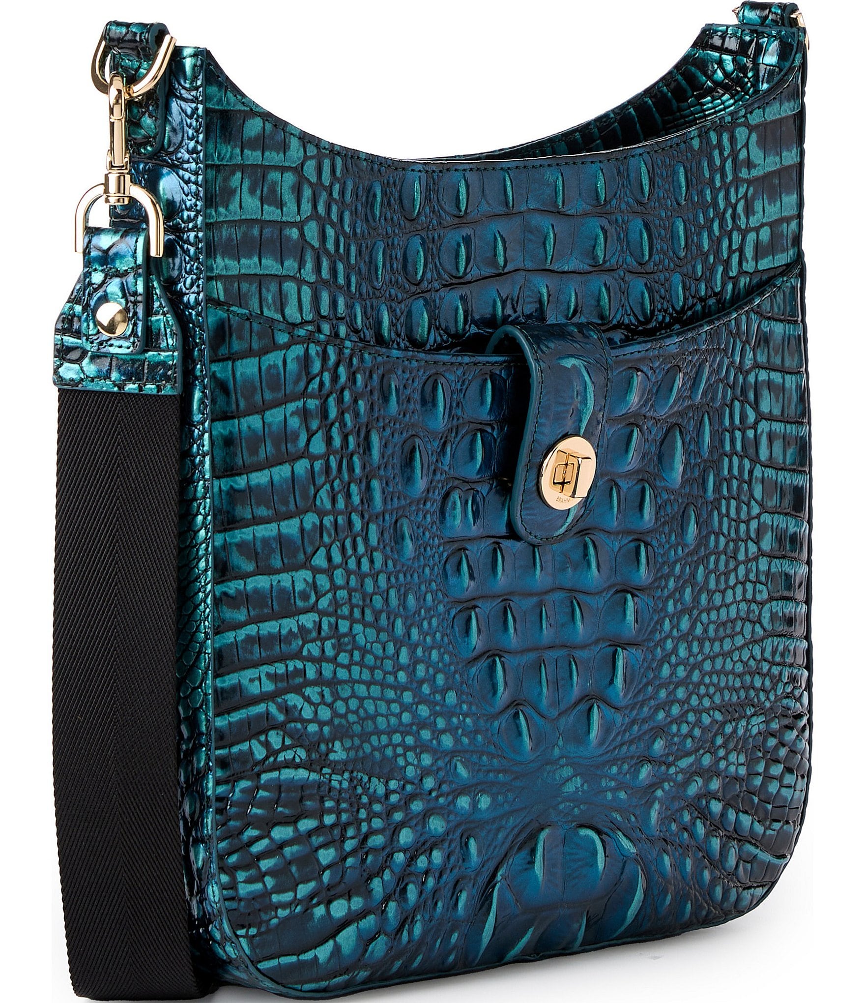 BRAHMIN Melbourne Collection Blue Patina Leia Crossbody Bag