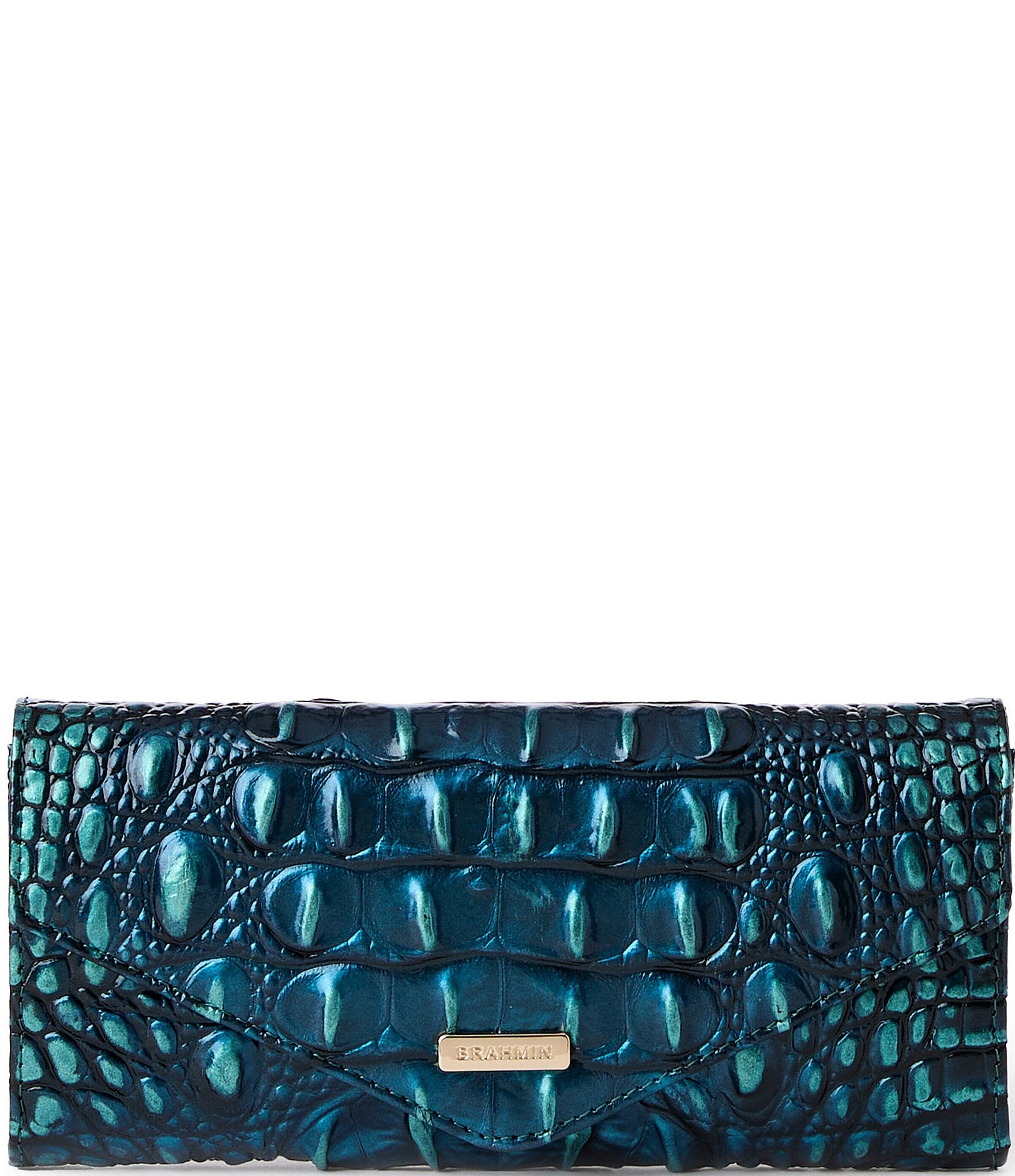 BRAHMIN Melbourne Collection Blue Patina Veronica Wallet