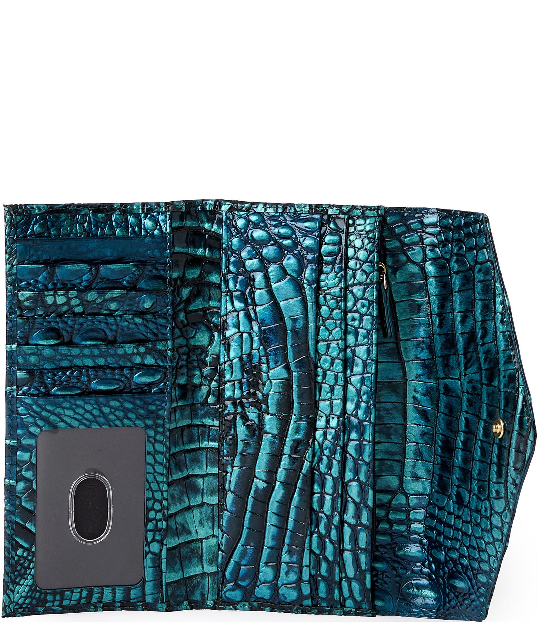 BRAHMIN Melbourne Collection Blue Patina Veronica Wallet