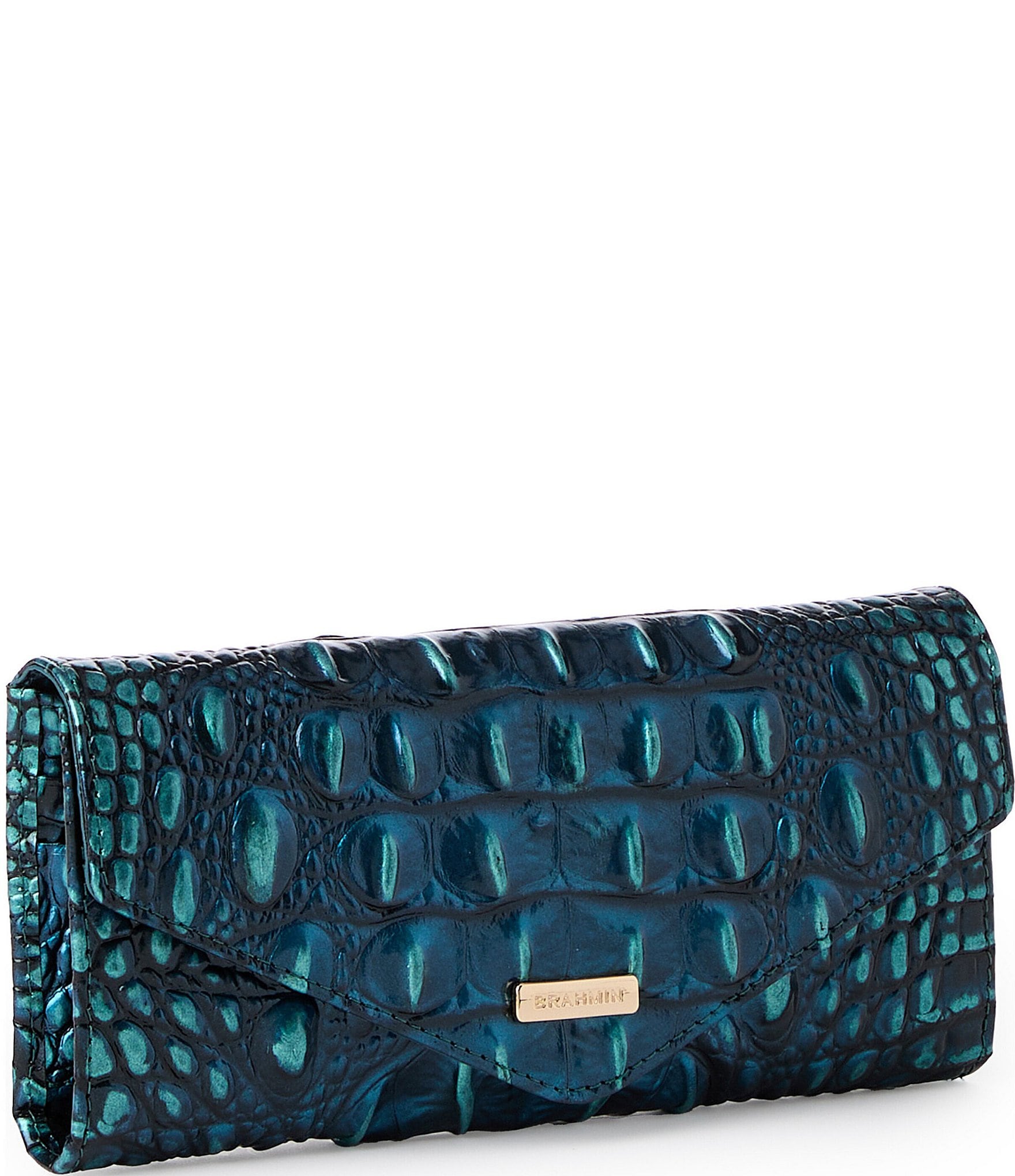 BRAHMIN Melbourne Collection Blue Patina Veronica Wallet