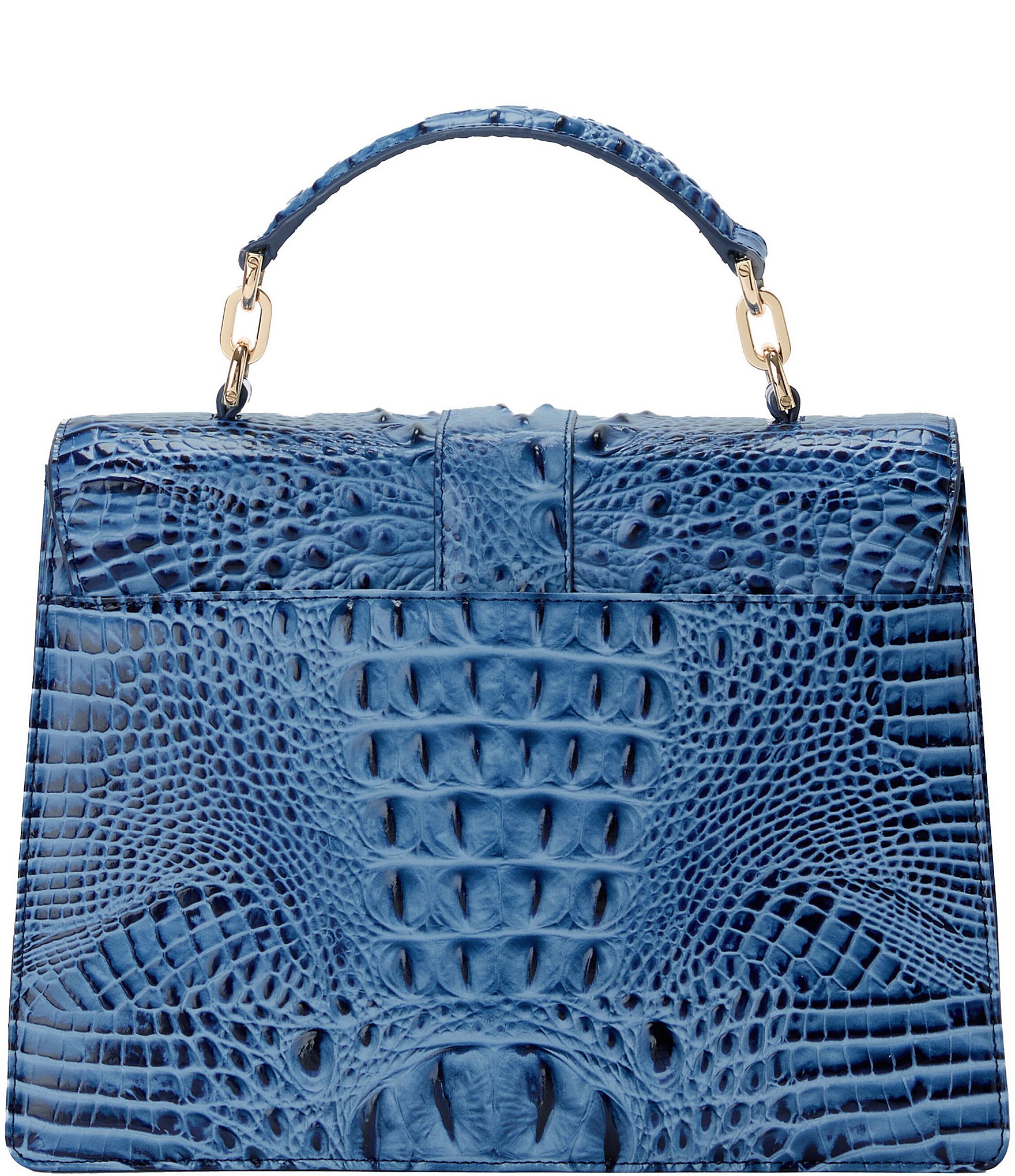 BRAHMIN Melbourne Collection Blue Serenade Hallie Satchel Bag