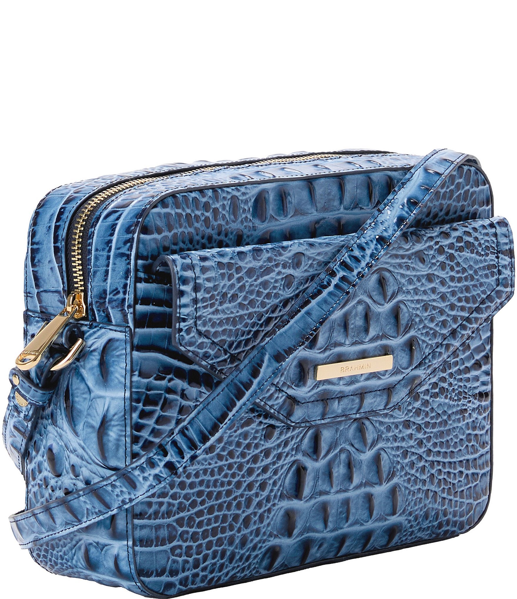 BRAHMIN Melbourne Collection Blue Serenade Shea Crossbody Bag