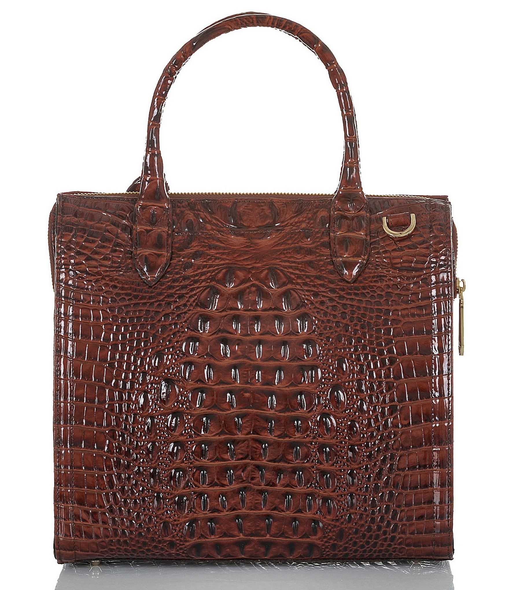 BRAHMIN Melbourne Collection Caroline Crocodile-Embossed Satchel Bag