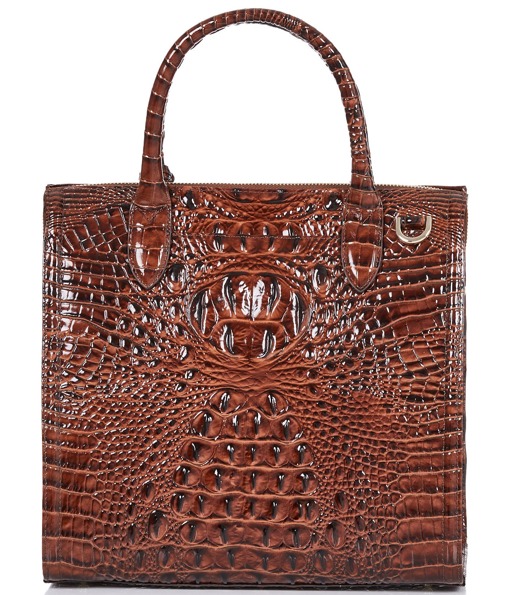 BRAHMIN Melbourne Collection Caroline Crocodile-Embossed Satchel Bag