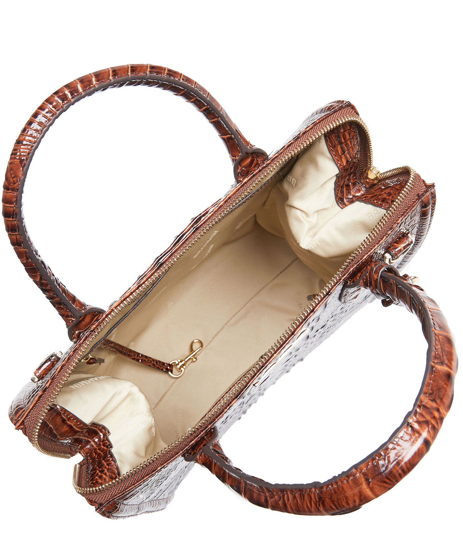 BRAHMIN Melbourne Collection Caroline Crocodile-Embossed Satchel Bag