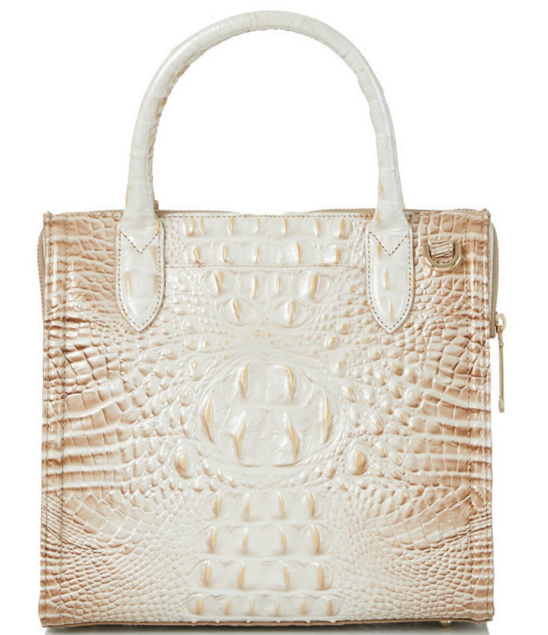 BRAHMIN Melbourne Collection Contour Small Caroline Crocodile Embossed Satchel Bag