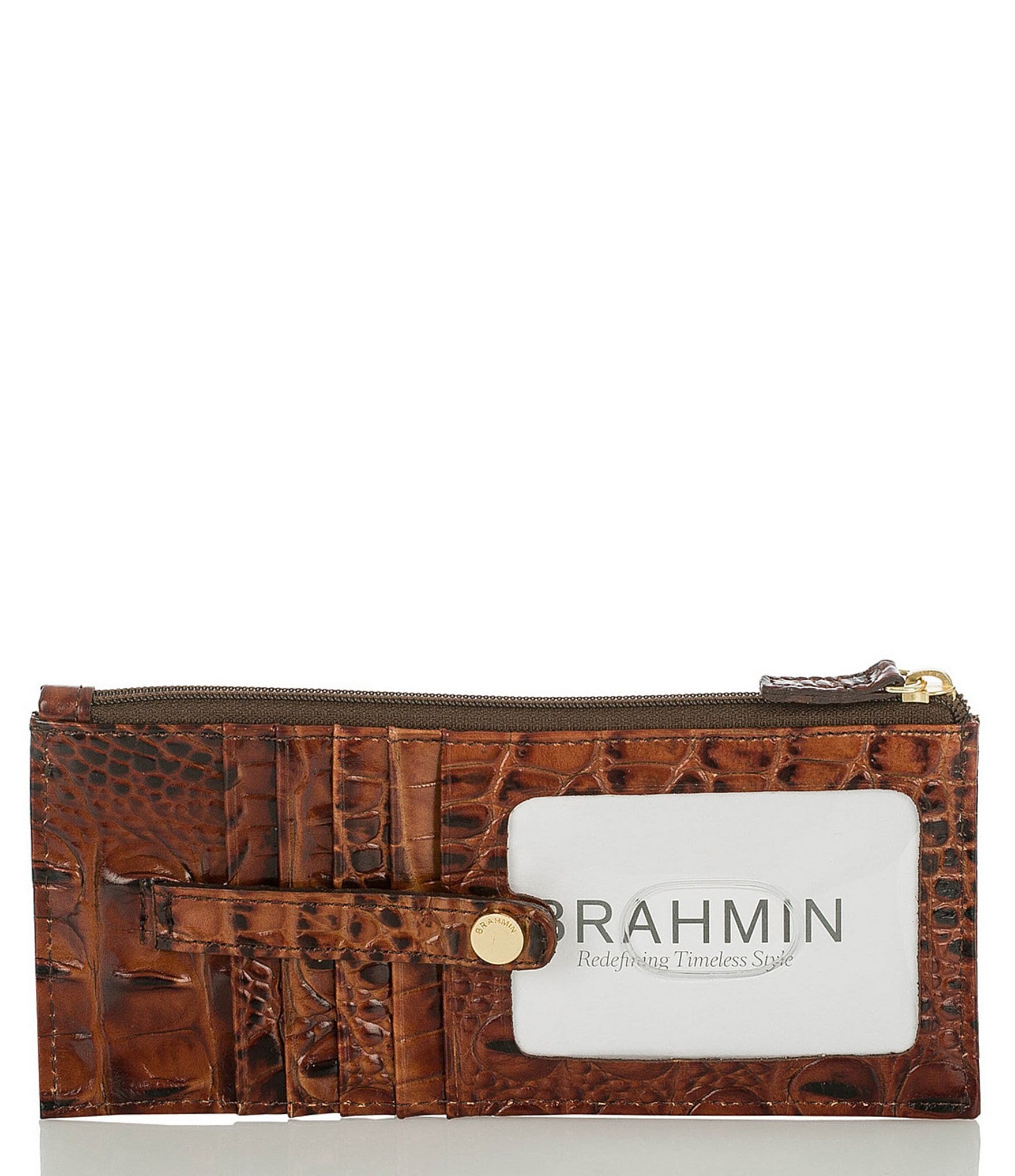 BRAHMIN Melbourne Collection Leather Crocodile-Embossed Wallet