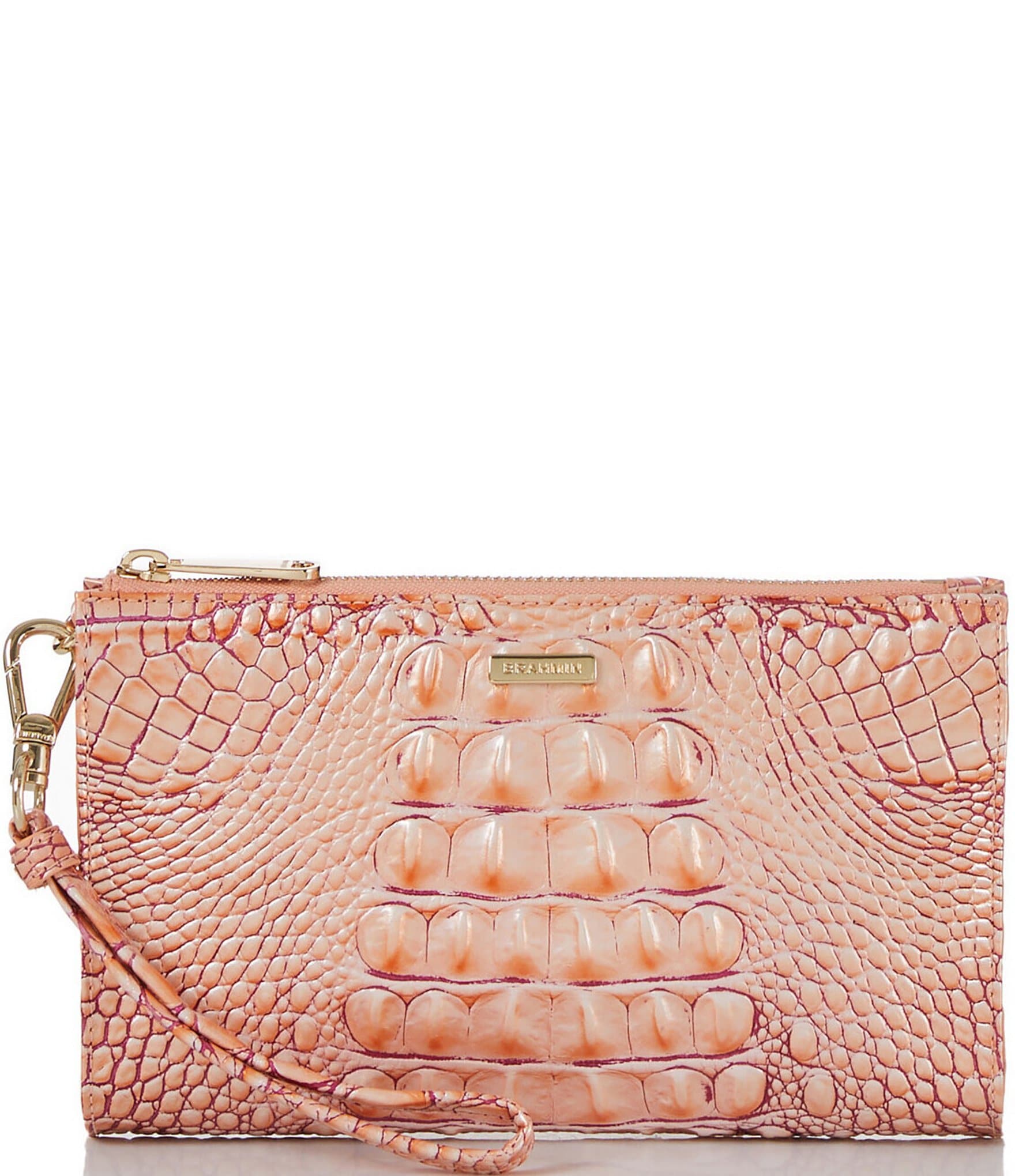 BRAHMIN Melbourne Collection Apricot Rose Daisy Wristlet Dillard s