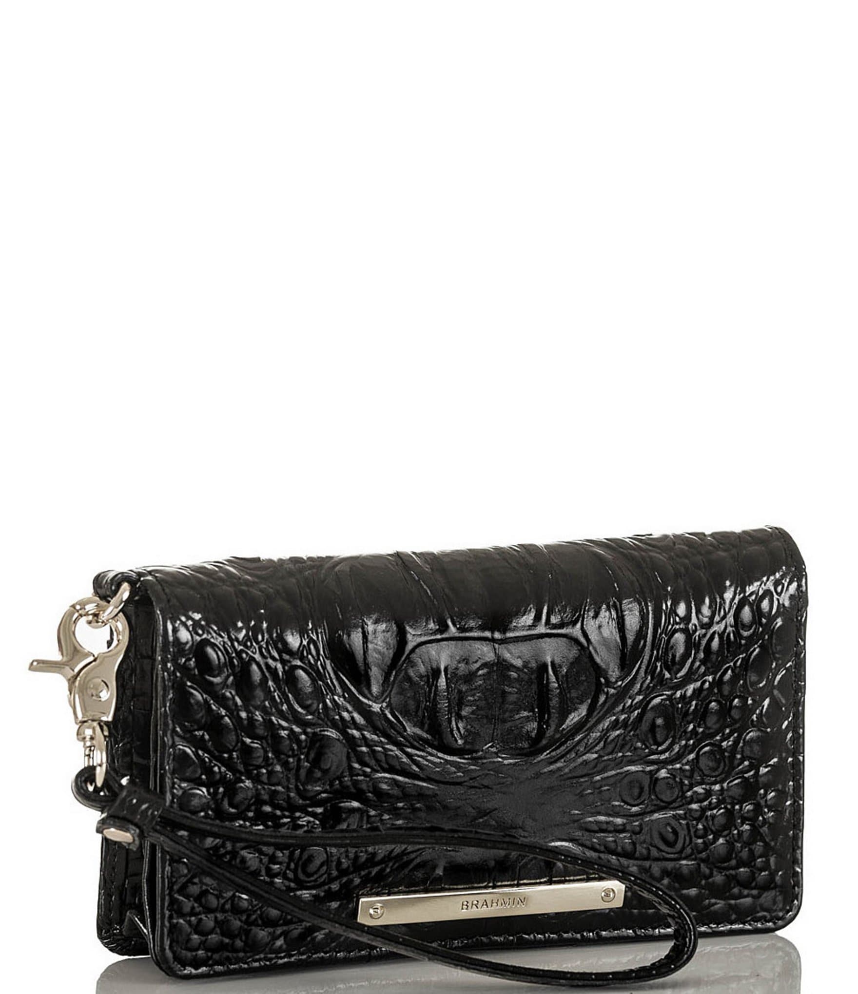 BRAHMIN Melbourne Collection Debra Crocodile-Embossed Wallet