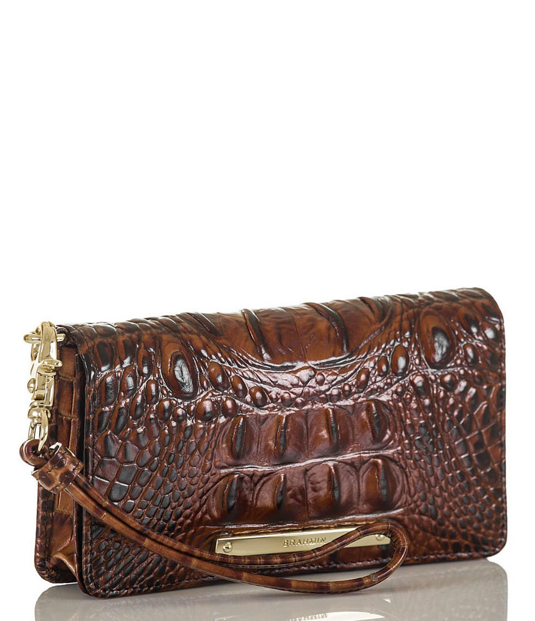 BRAHMIN Melbourne Collection Debra Crocodile-Embossed Wallet