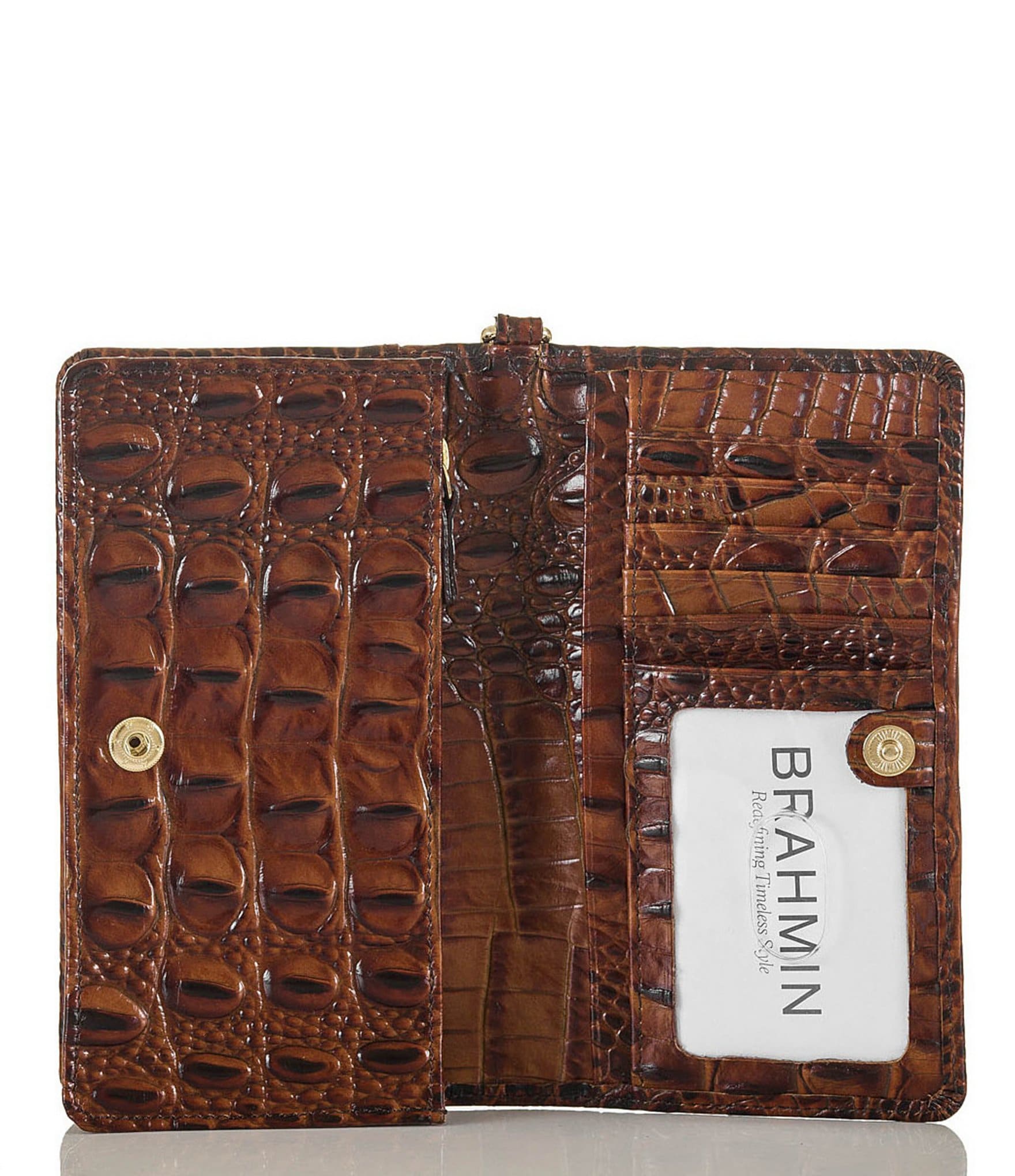 BRAHMIN Melbourne Collection Debra Crocodile-Embossed Wallet