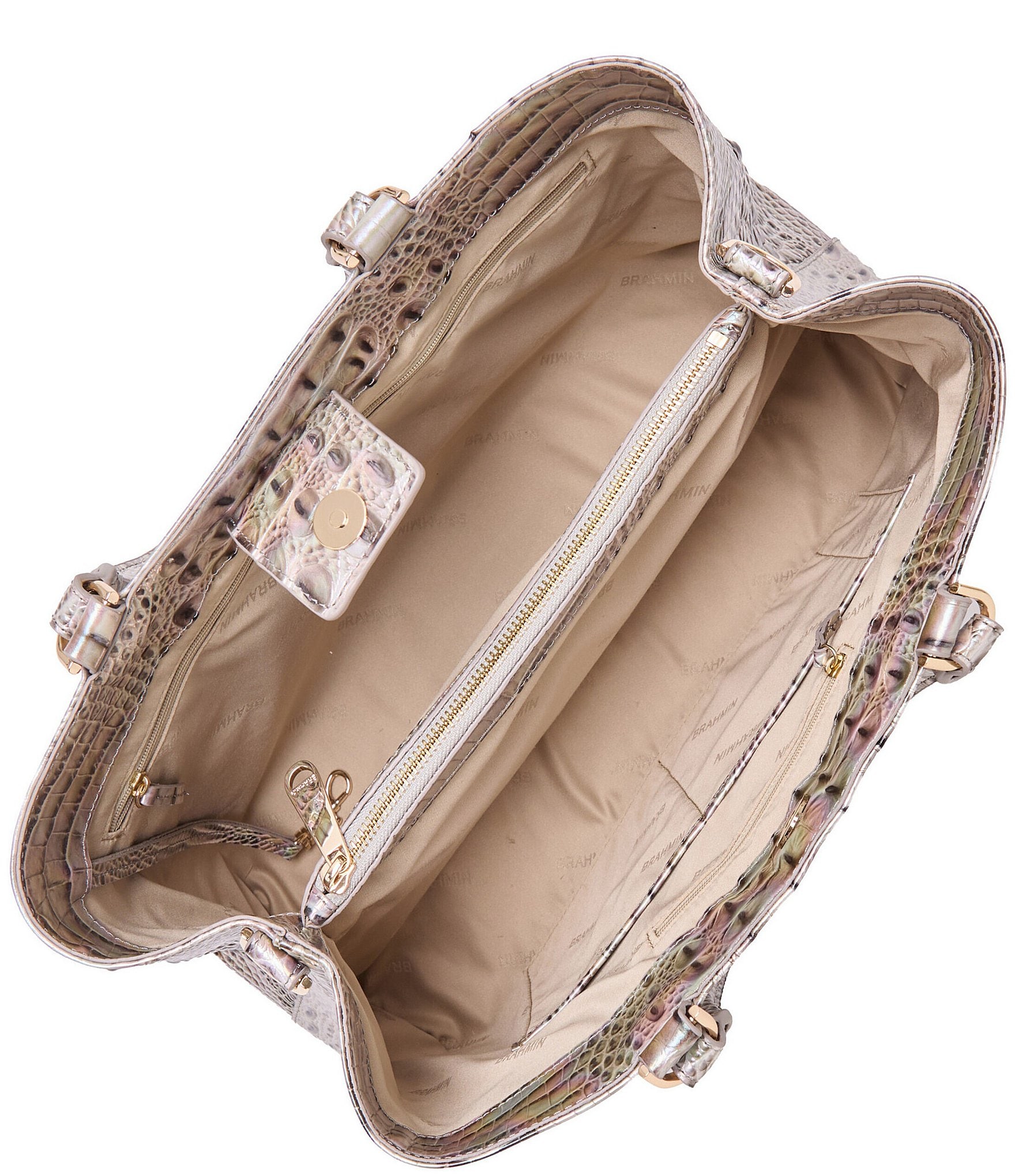 BRAHMIN Melbourne Collection Denise Silk Mist Satchel Bag