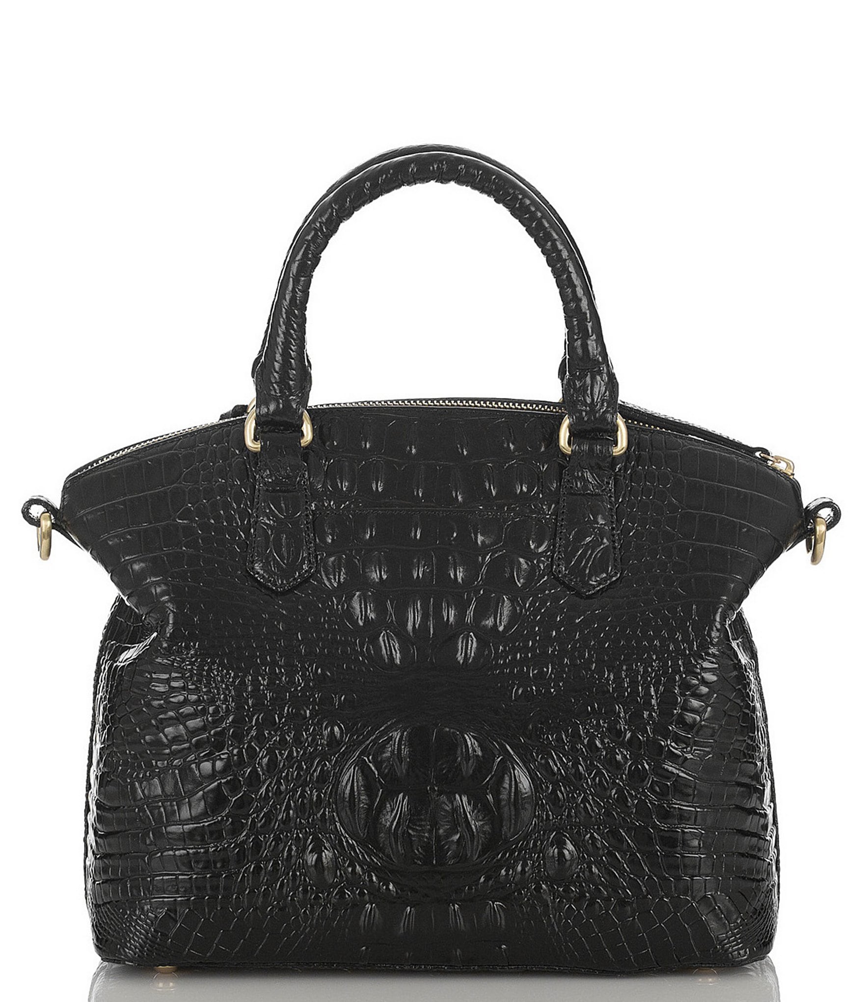 BRAHMIN Melbourne Collection Duxbury Leather Crocodile-Embossed Satchel Bag