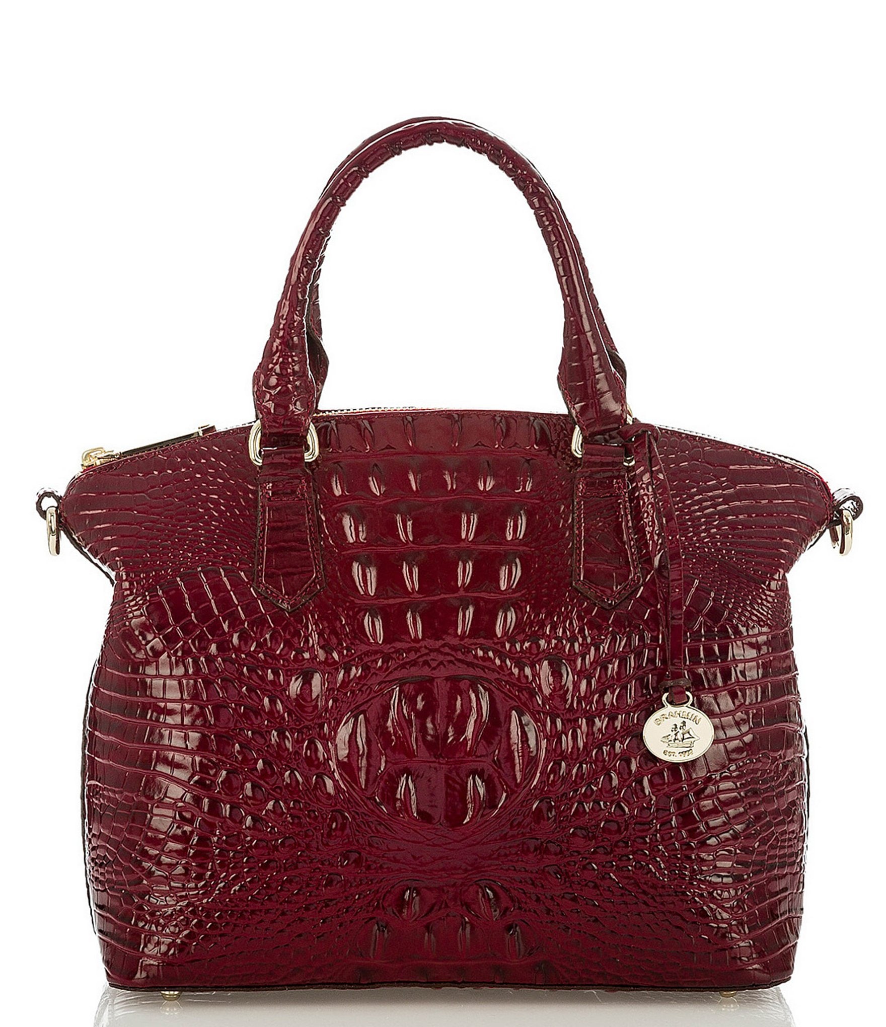 Brahmin Melbourne Collection Duxbury Crocodile-Embossed Satchel | Dillards