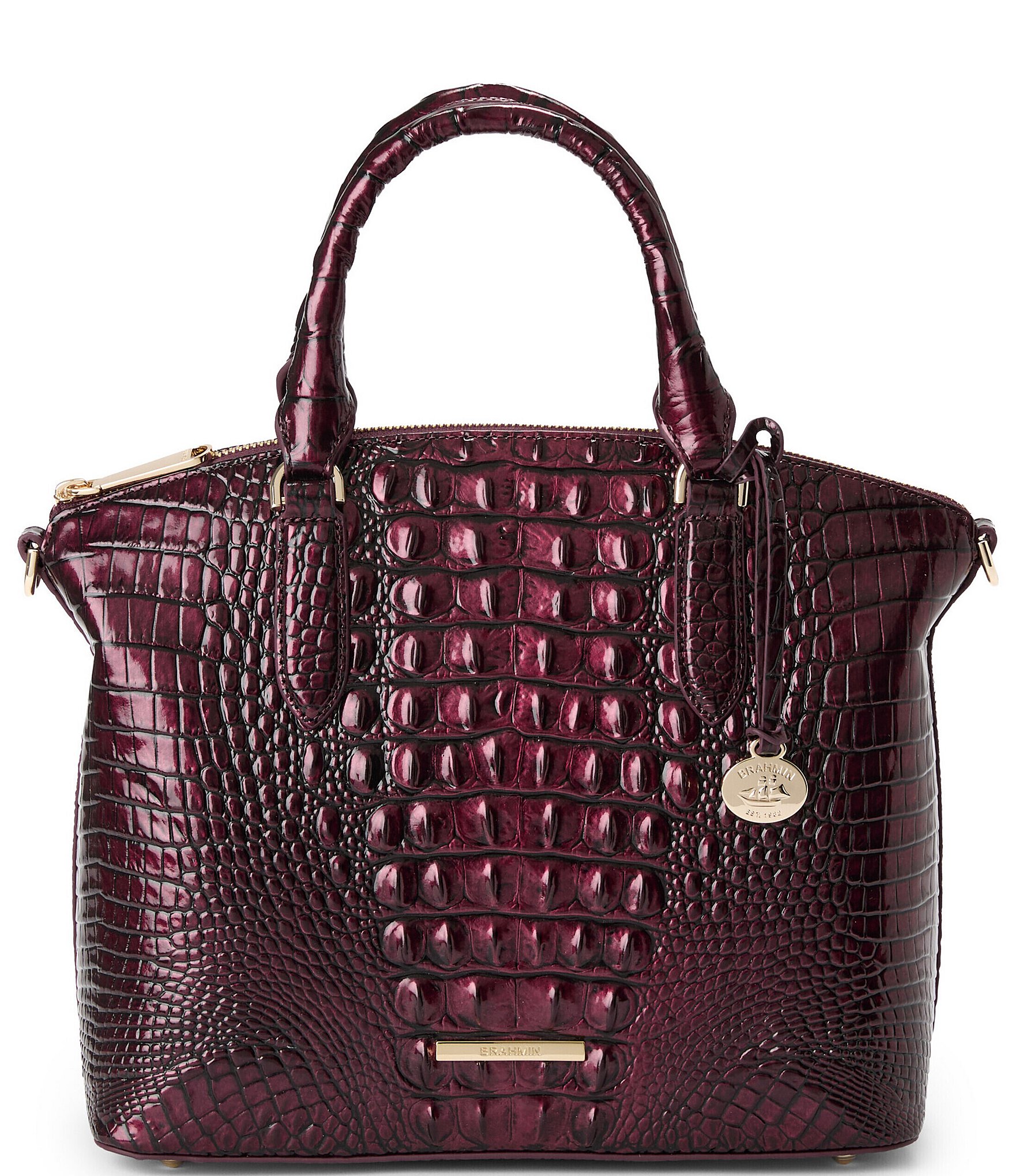 BRAHMIN Melbourne Collection Duxbury Oxblood Satchel Bag
