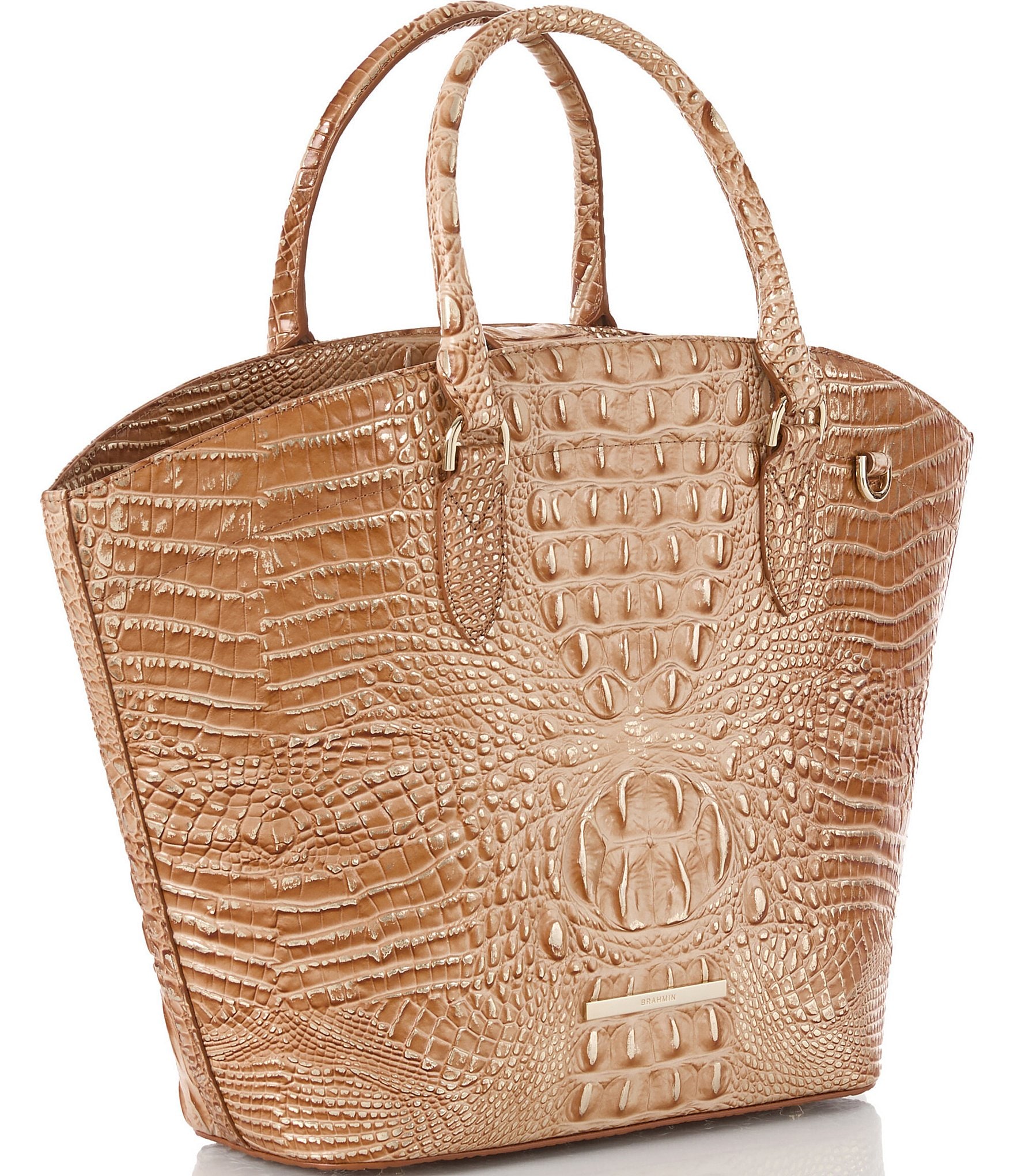 BRAHMIN Melbourne Collection Honey Brown Jeanne Tote Bag