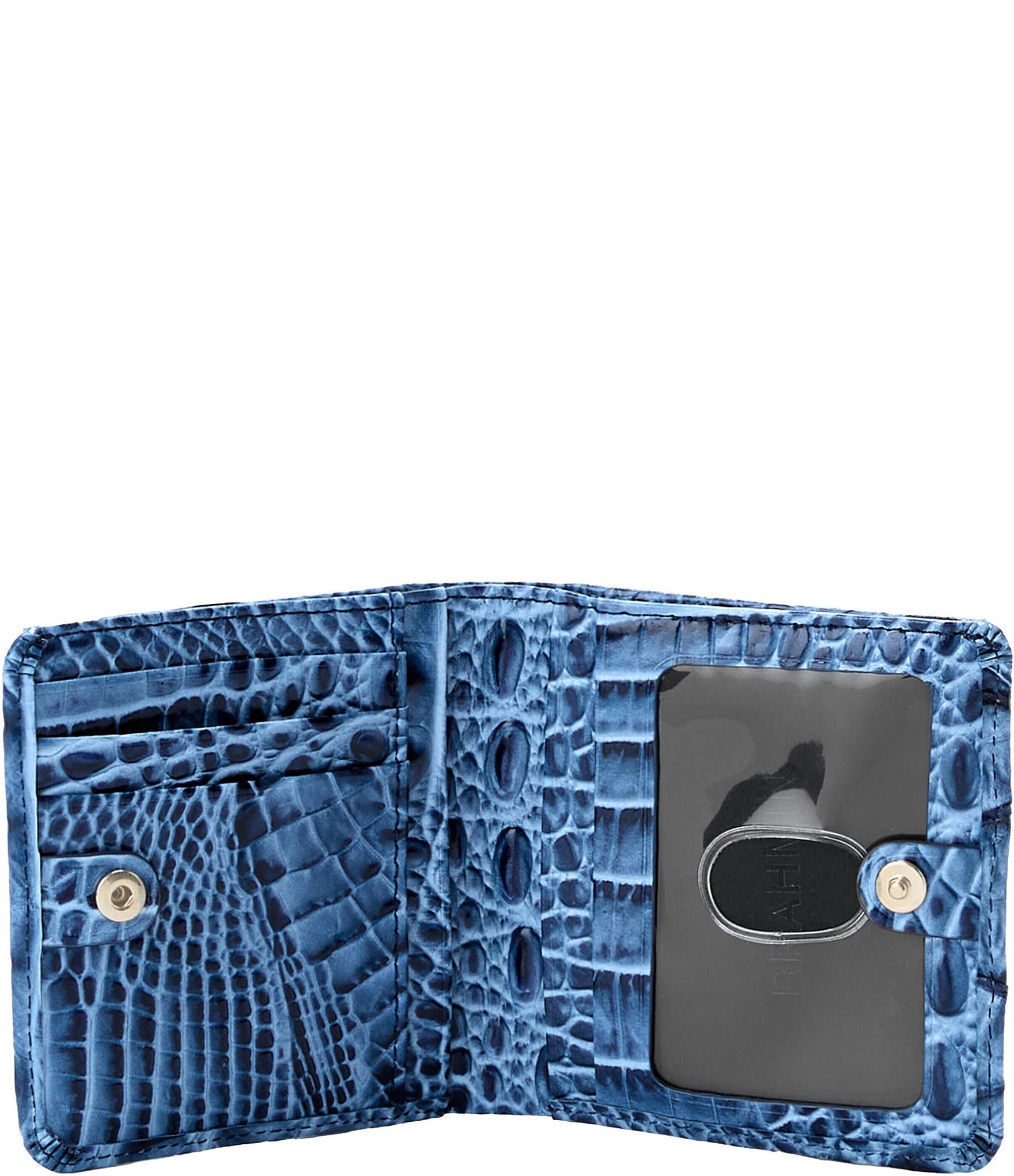 BRAHMIN Melbourne Collection Blue Serenade Jane Mini Bifold Snap Wallet