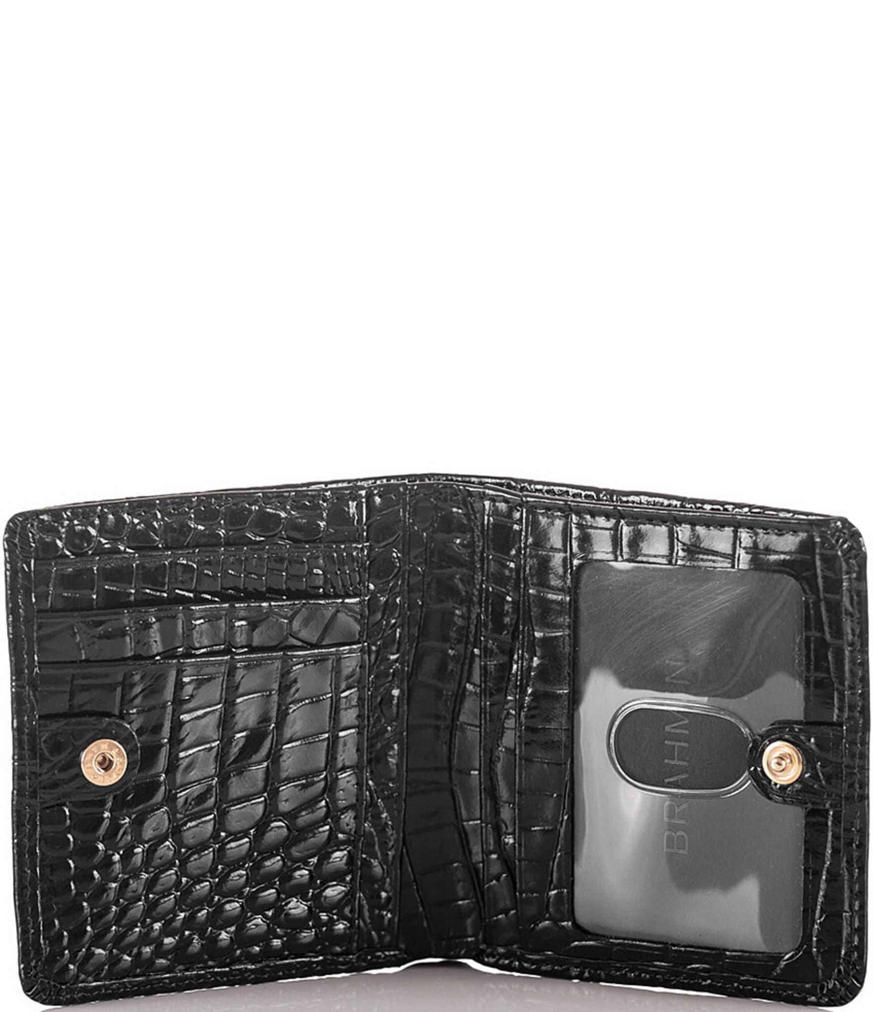 BRAHMIN Melbourne Collection Leather Crocodile-Embossed Jane Mini Bifold Snap Wallet