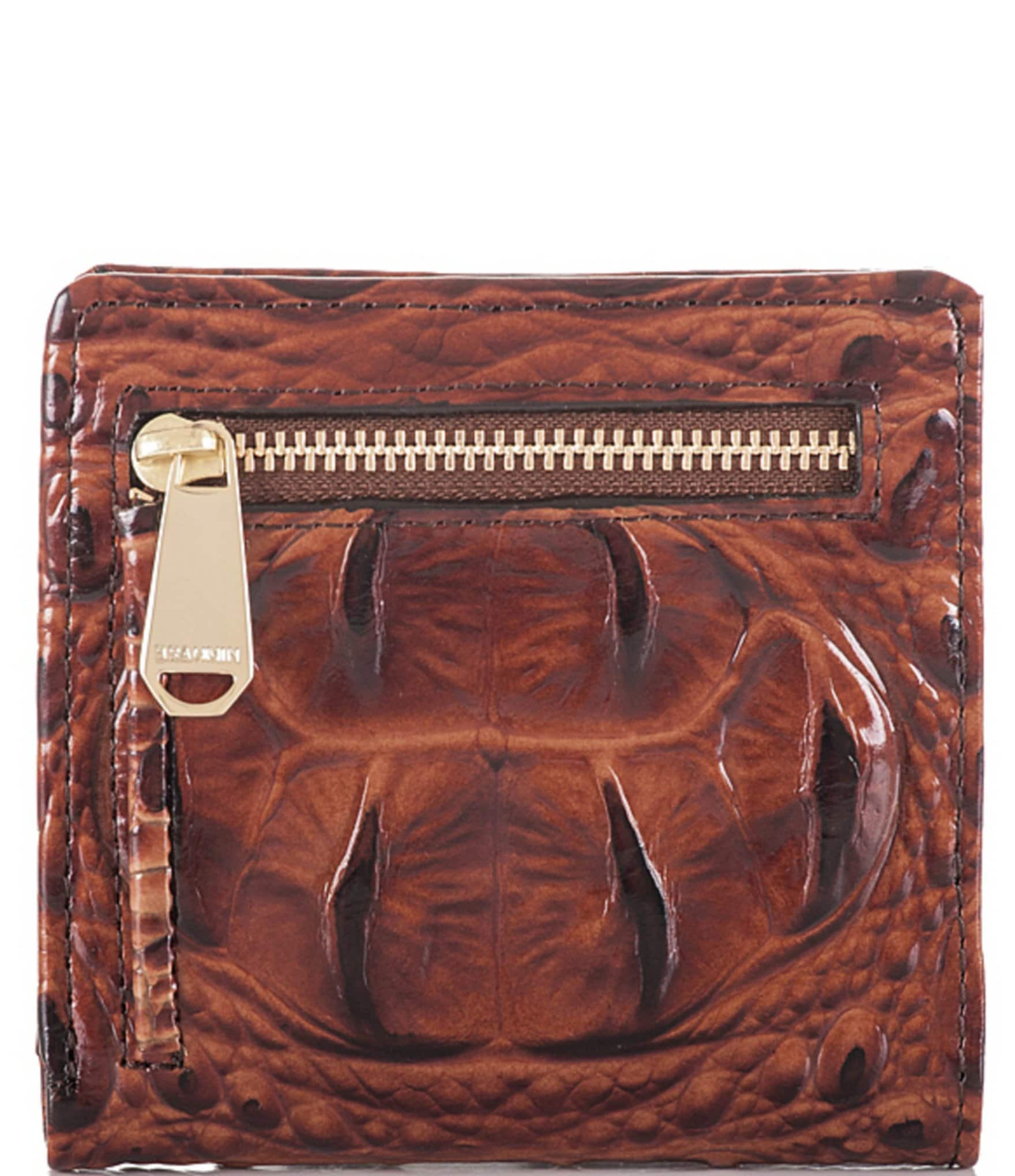 BRAHMIN Melbourne Collection Leather Crocodile-Embossed Jane Mini Bifold Snap Wallet