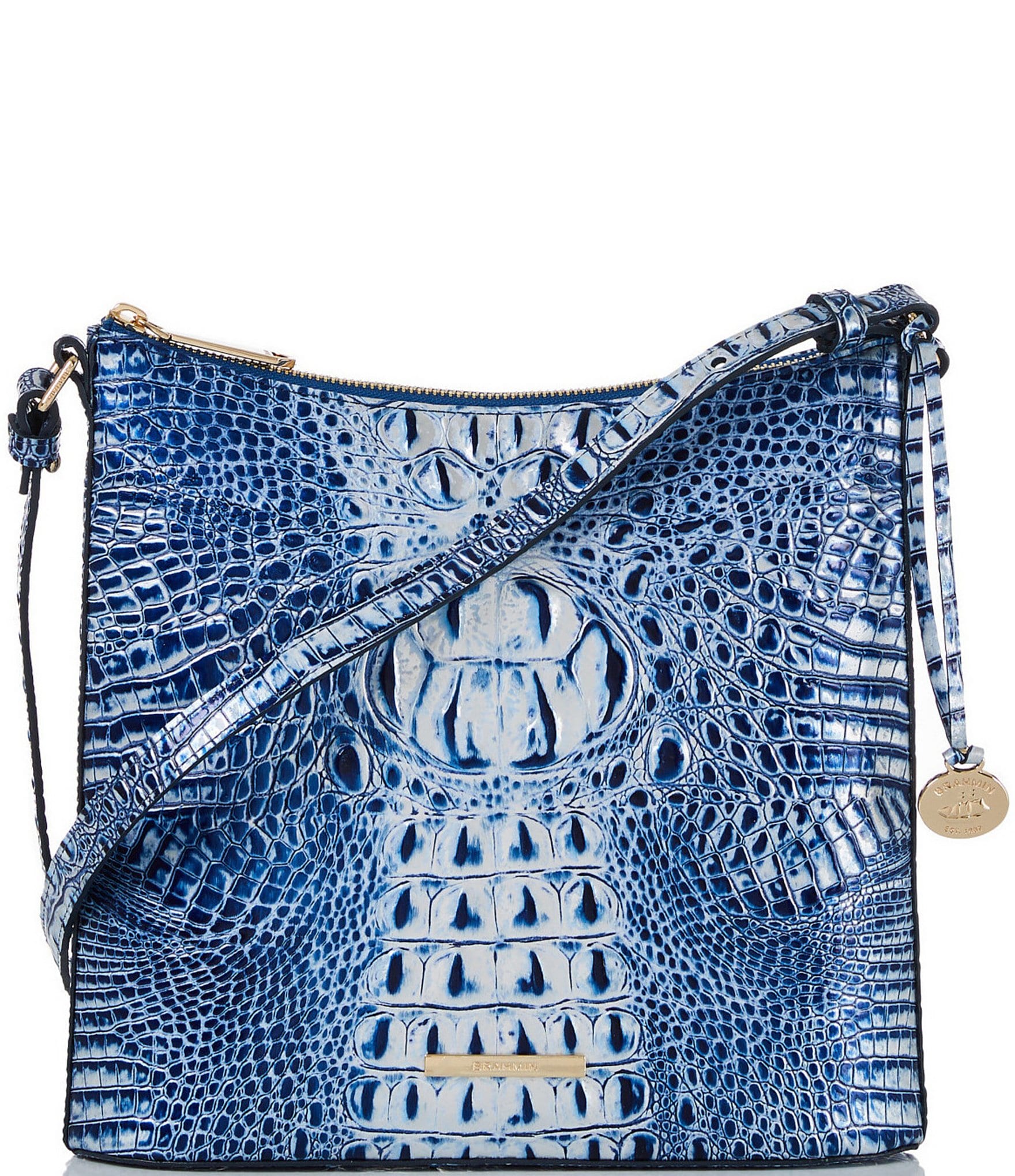 BRAHMIN Melbourne Collection Hallie Deep Azure Satchel Bag | Dillard's