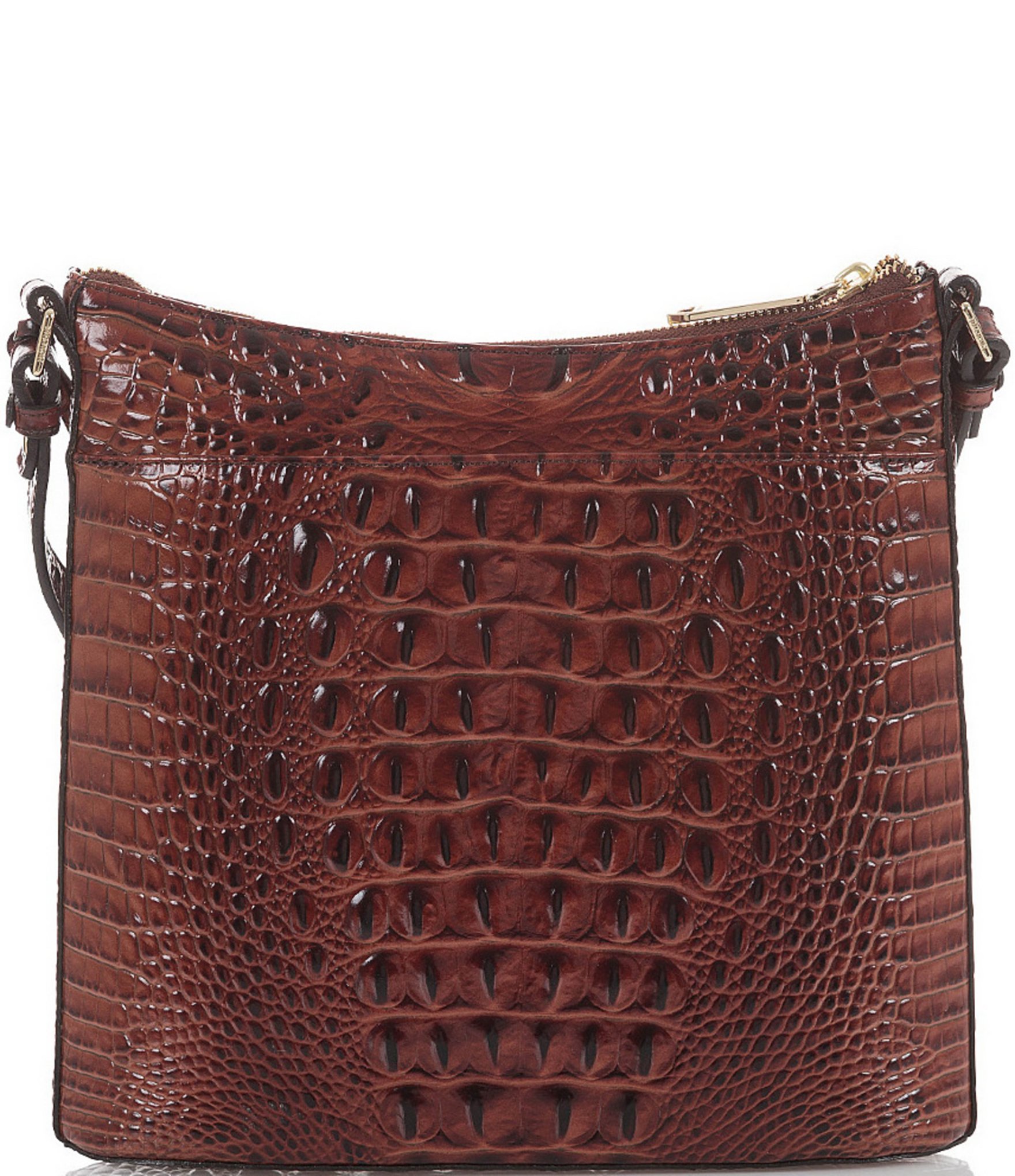 BRAHMIN Melbourne Collection Katie Leather Crocodile-Embossed Crossbody Bag