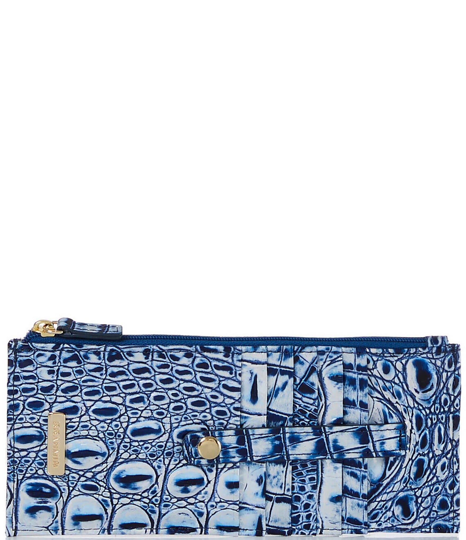 BRAHMIN Melbourne Collection Leather Coastal Blue Credit Card Wallet ...