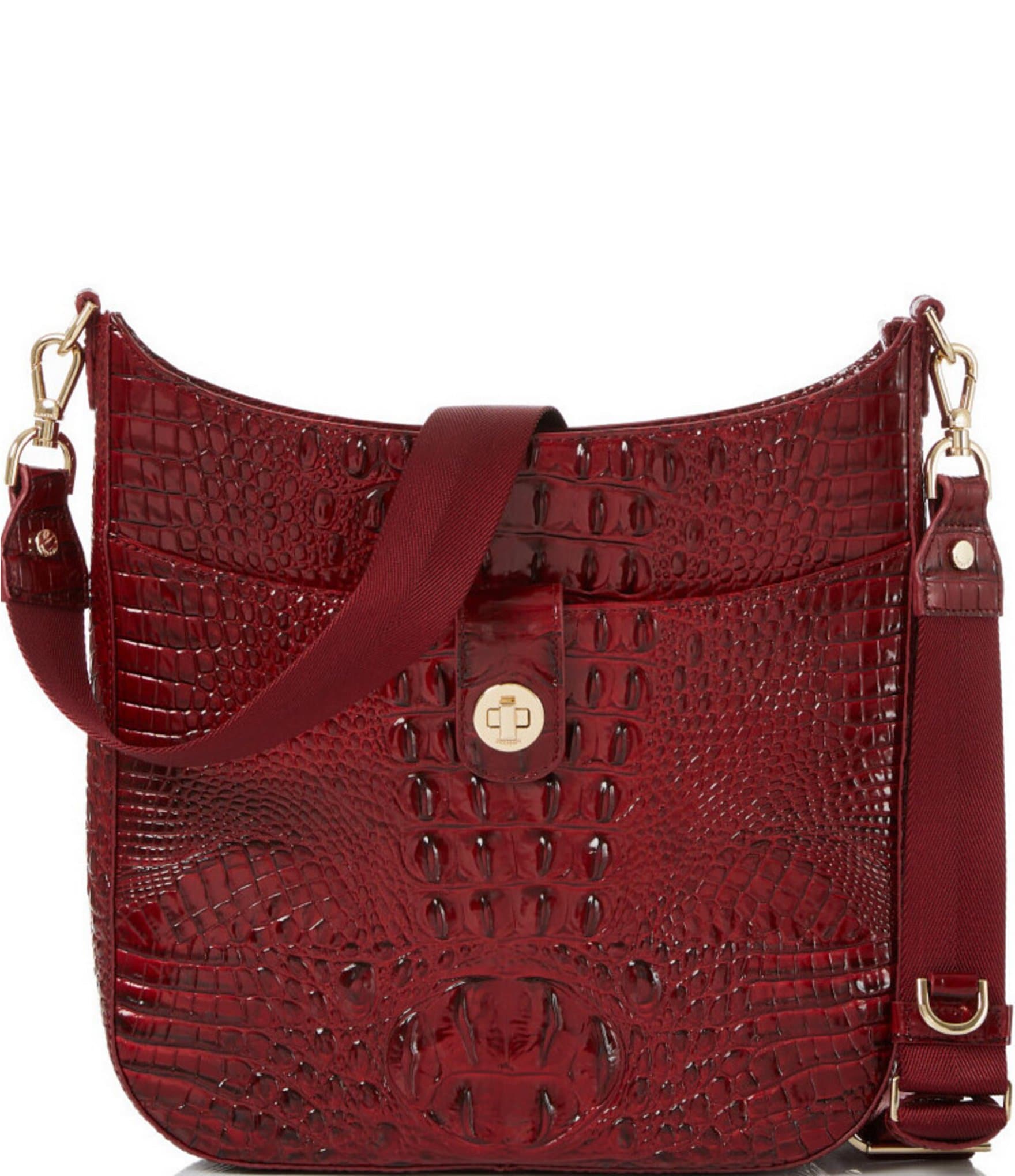 DKNY Elissa Croc-embossed Small Leather Cross-body Bag in Purple