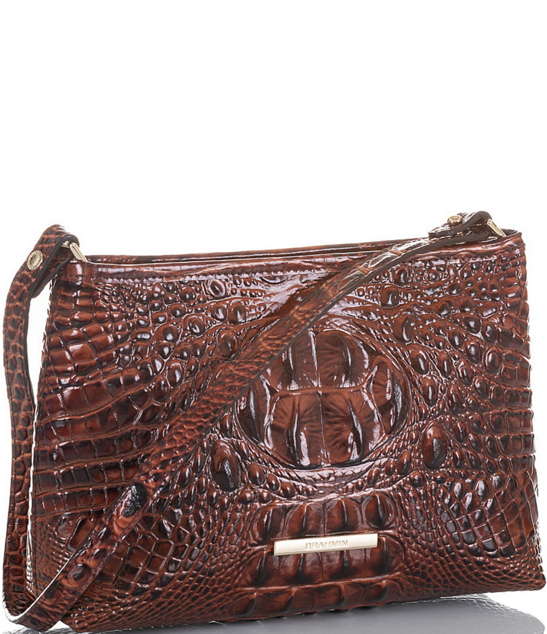 BRAHMIN Melbourne Collection Lorelei Crocodile-Embossed Shoulder Bag