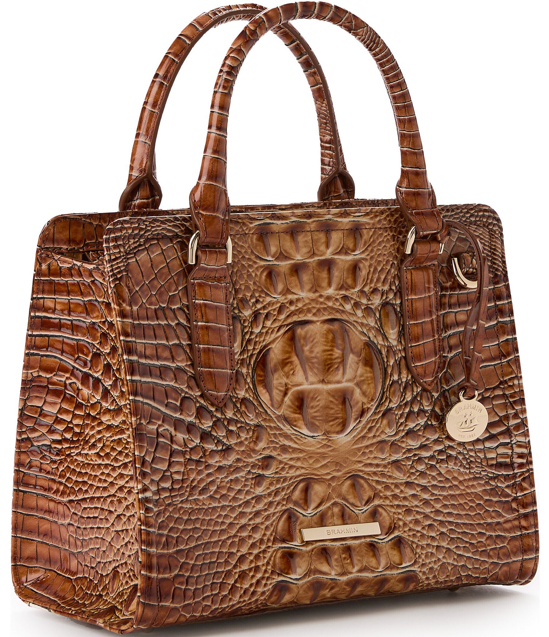 BRAHMIN Melbourne Collection Luggage Brown Cami Satchel Bag