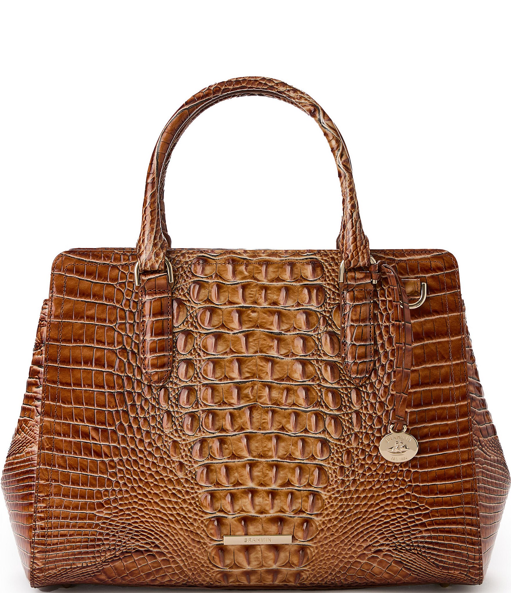 BRAHMIN Melbourne Collection Luggage Brown Small Finley Satchel Bag