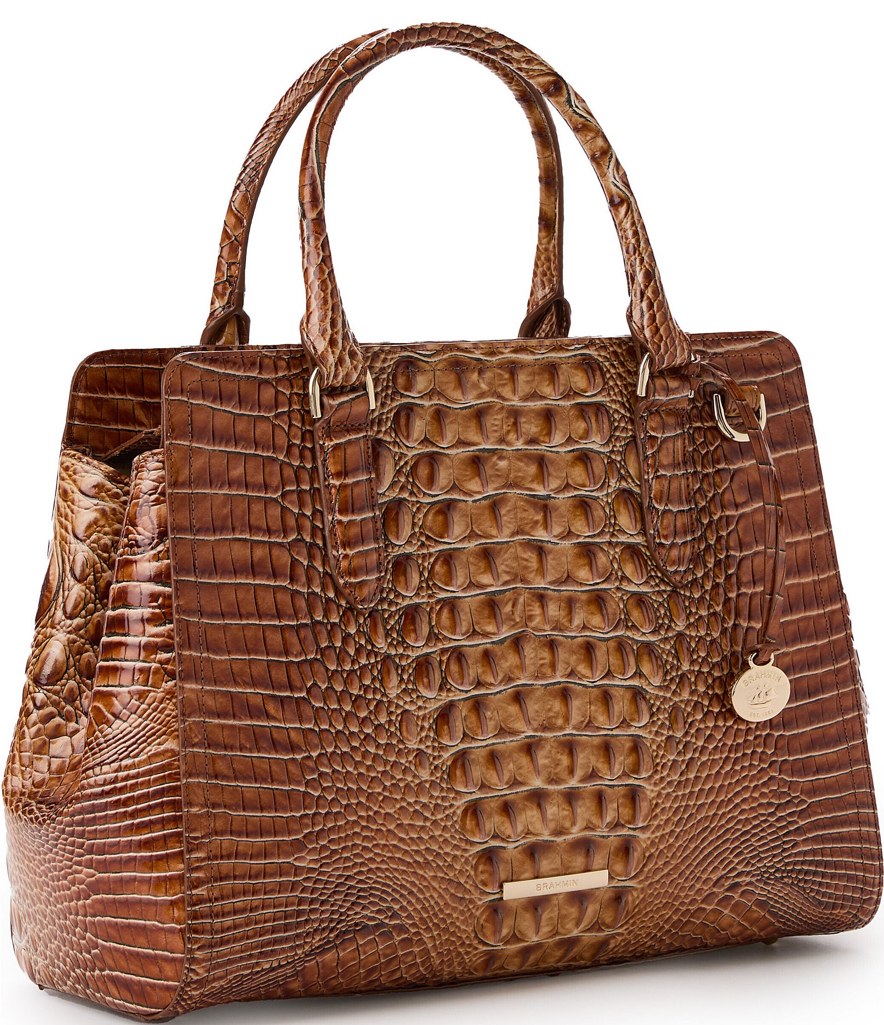 BRAHMIN Melbourne Collection Luggage Brown Small Finley Satchel Bag