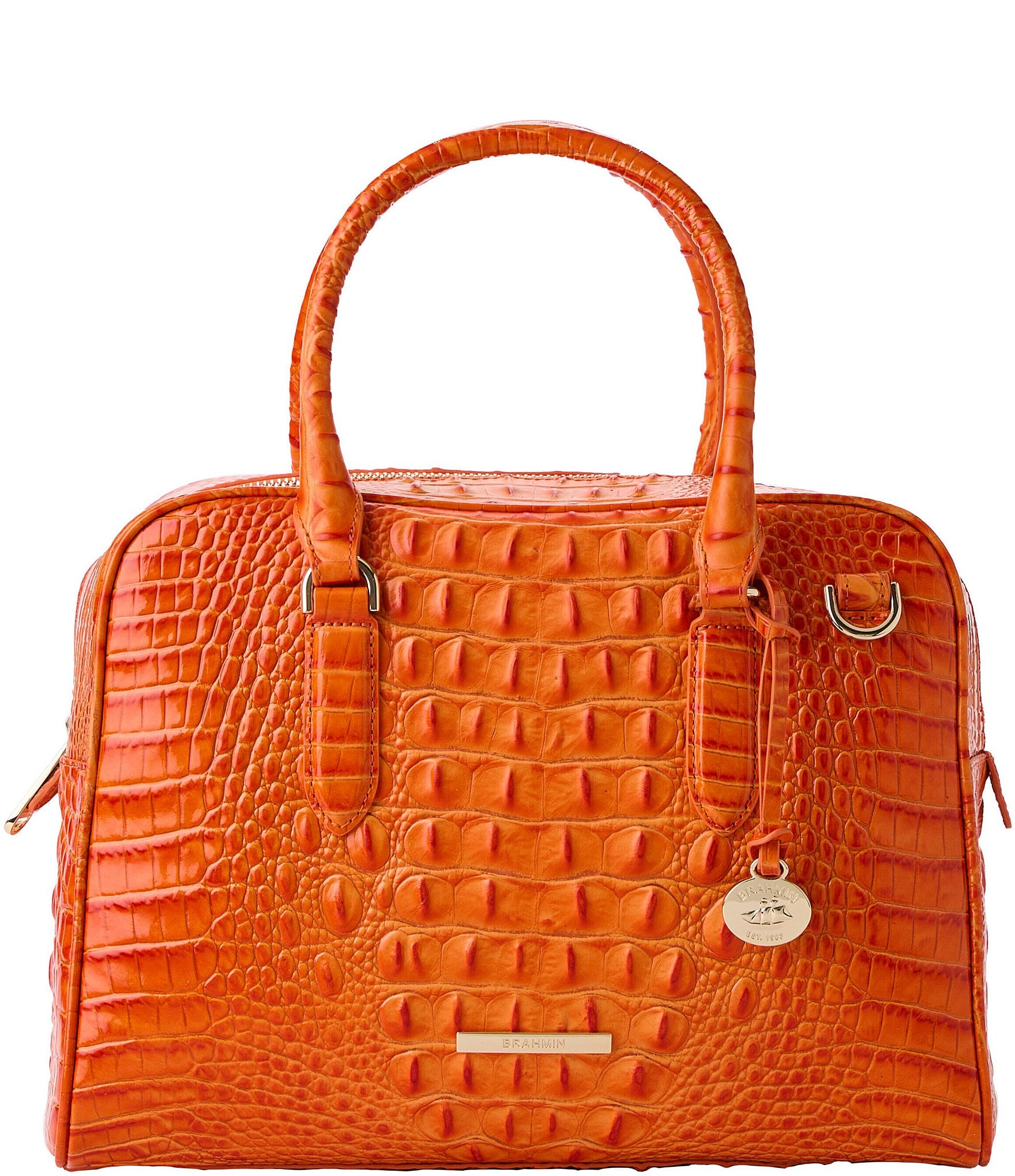 BRAHMIN Melbourne Collection Mandarin Orange Marissa Satchel Bag Dillard s