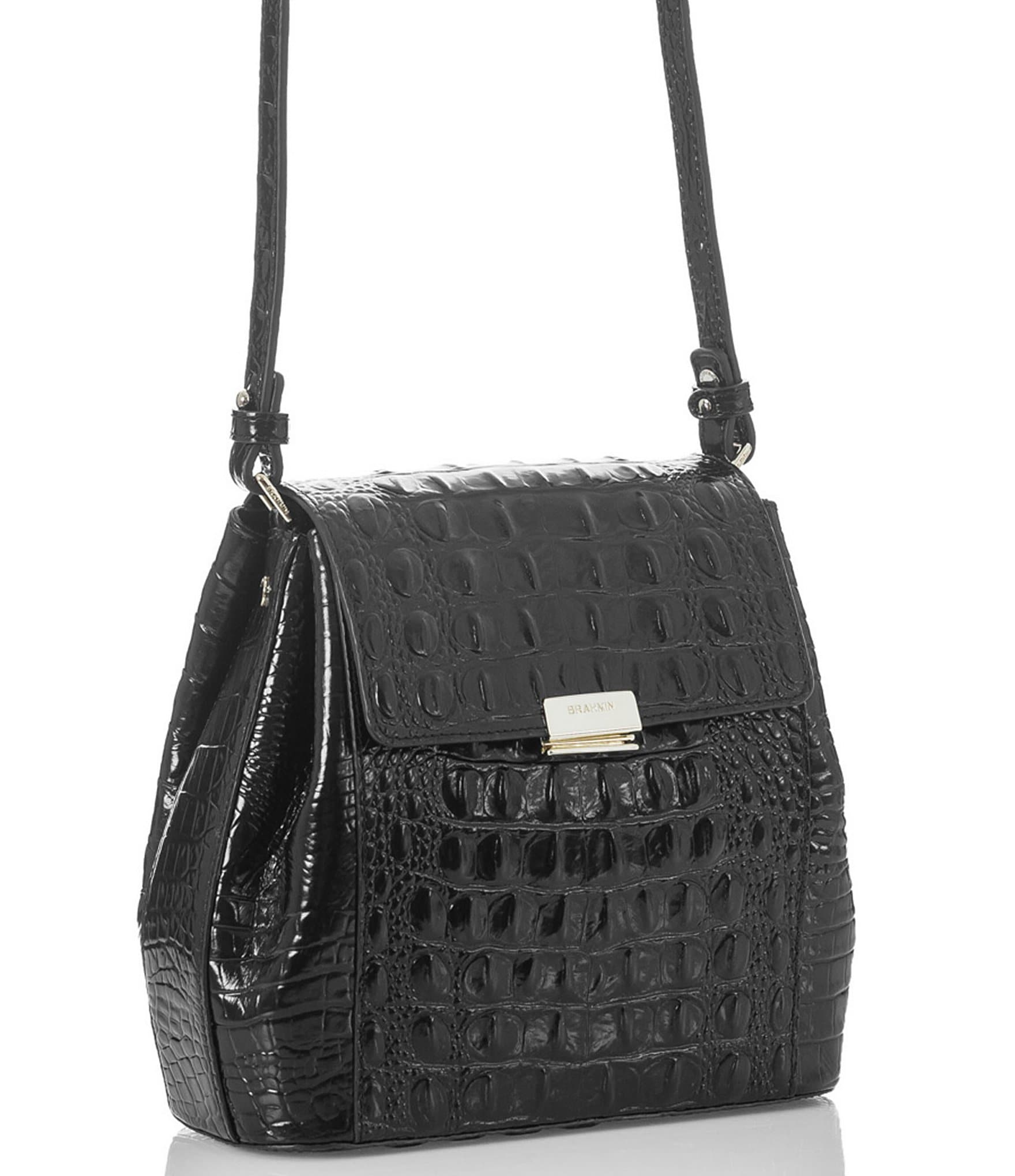 BRAHMIN Melbourne Collection Margo Crocodile-Embossed Crossbody Bag