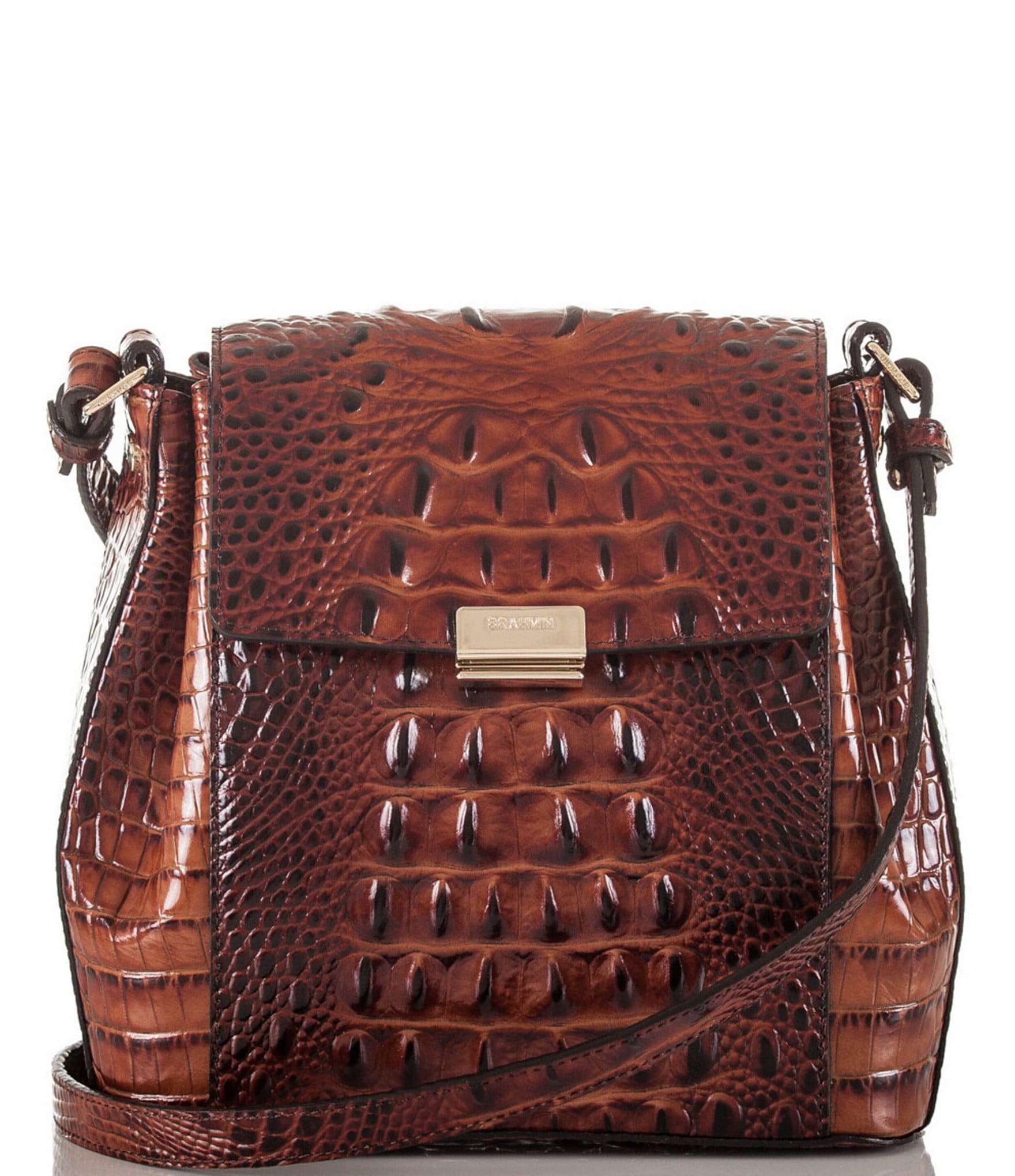 Women's Croco-Embossed Leather Cross Body Bag Shoulder Bag Handbag