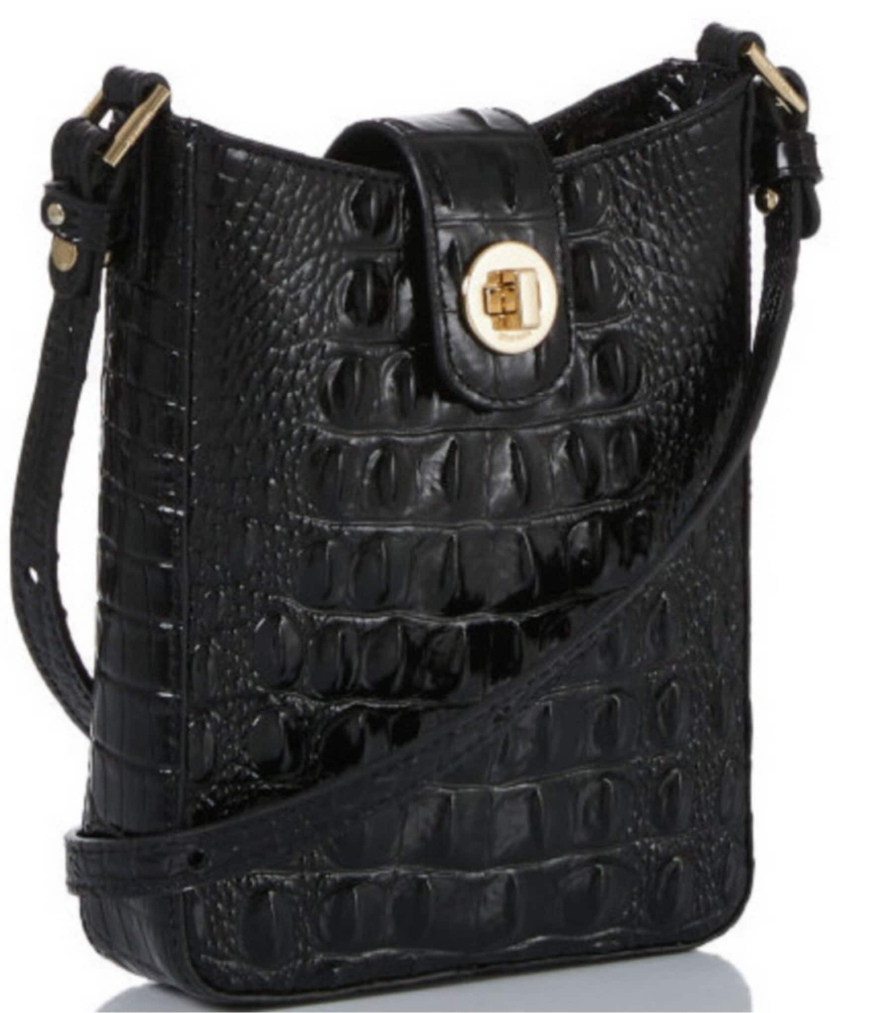 BRAHMIN Melbourne Collection Marley Crocodile-Embossed Crossbody Bag